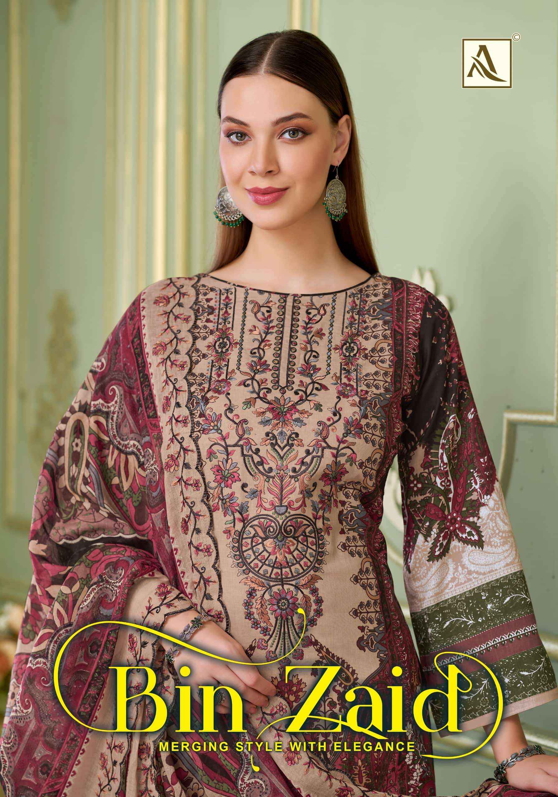 Alok Suit Bin Zaid Premium Cotton Dress Material 8 Pcs Catalog 