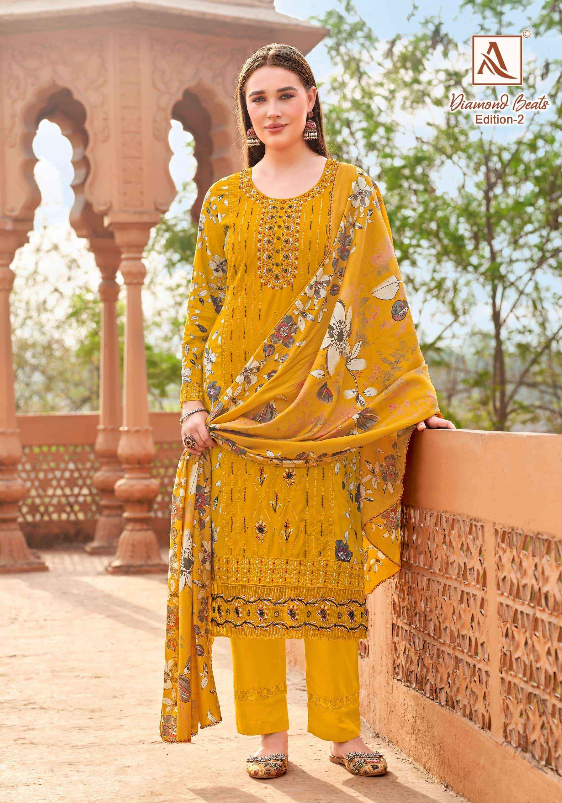 Alok Suit Diamond Beats Edition 2 Rayon Dress Material 6 Pcs Catalog Wholesale