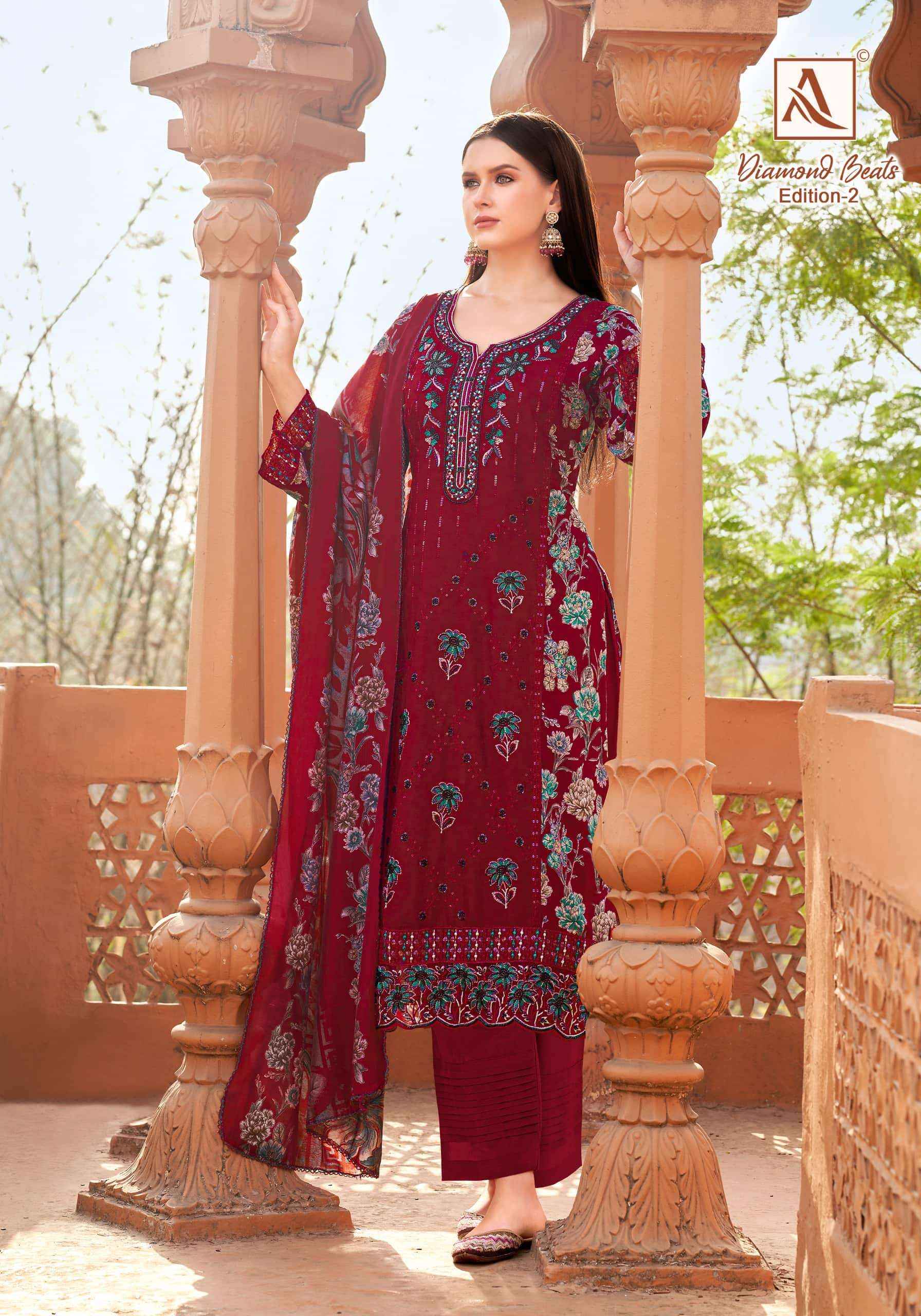Alok Suit Diamond Beats Edition 2 Rayon Dress Material 6 Pcs Catalog Wholesale