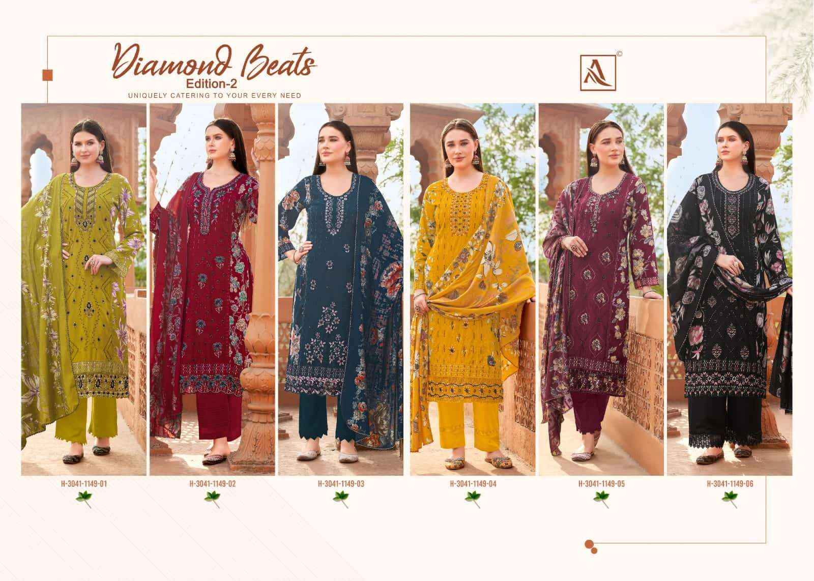 Alok Suit Diamond Beats Edition 2 Rayon Dress Material 6 Pcs Catalog Wholesale