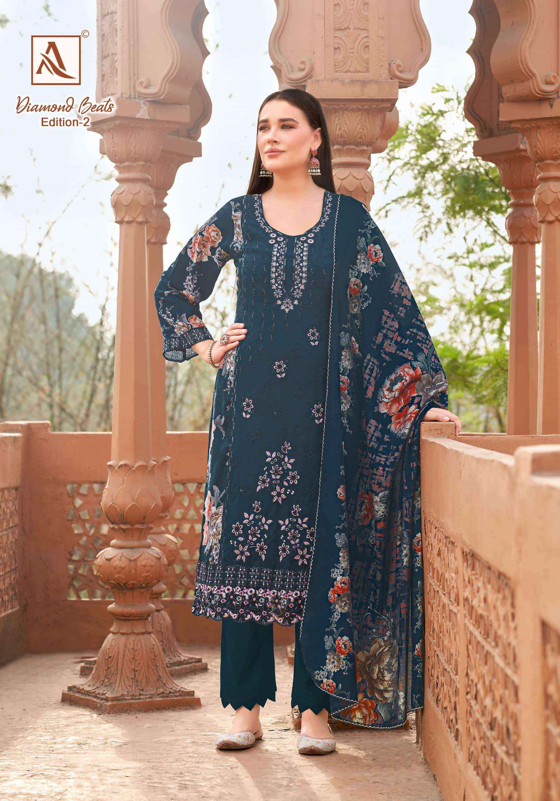 Alok Suit Diamond Beats Edition 2 Rayon Dress Material 6 Pcs Catalog Wholesale