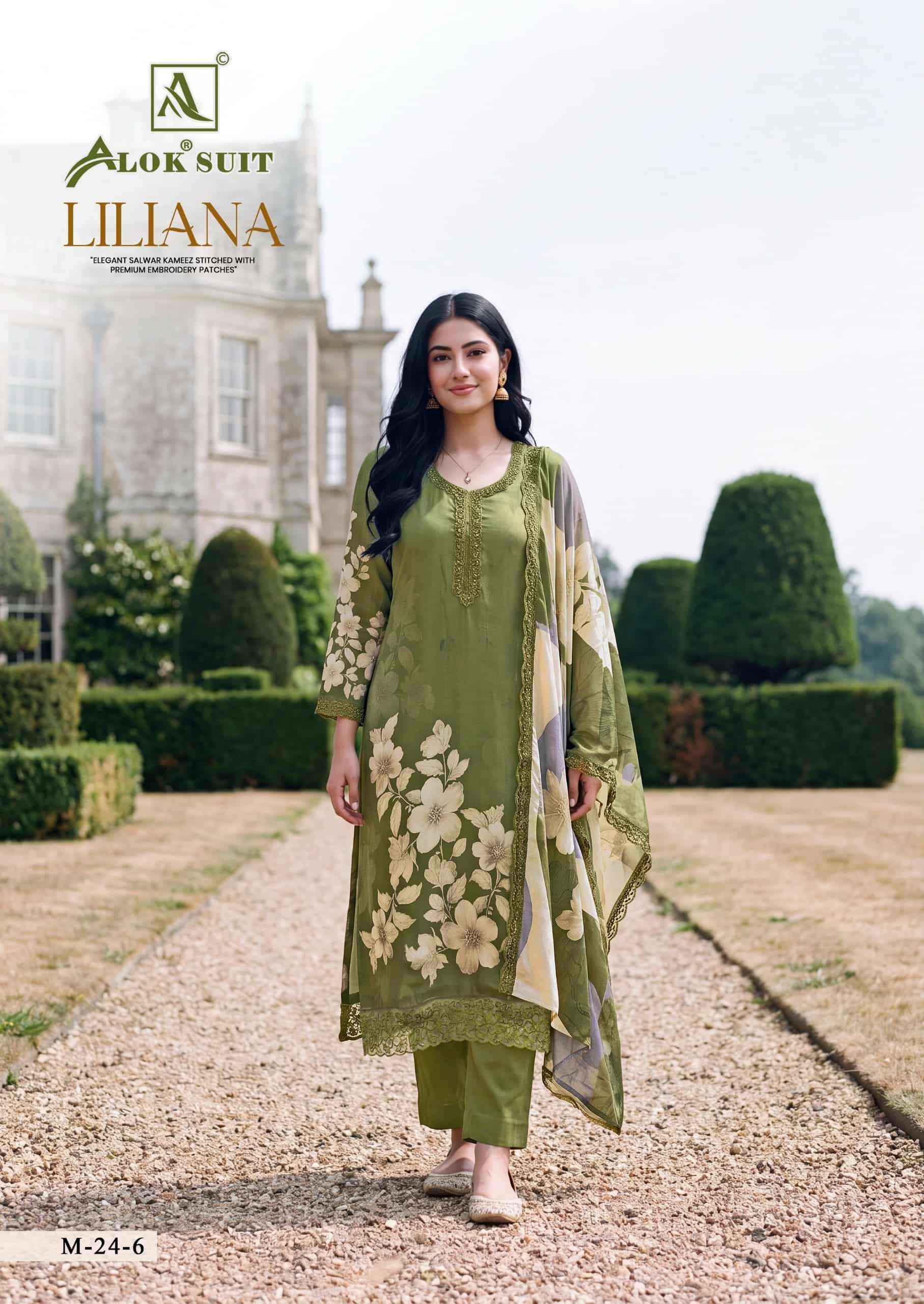 Alok Suit Liliana Premium Muslin Dress Material 6 Pcs Catalog Online