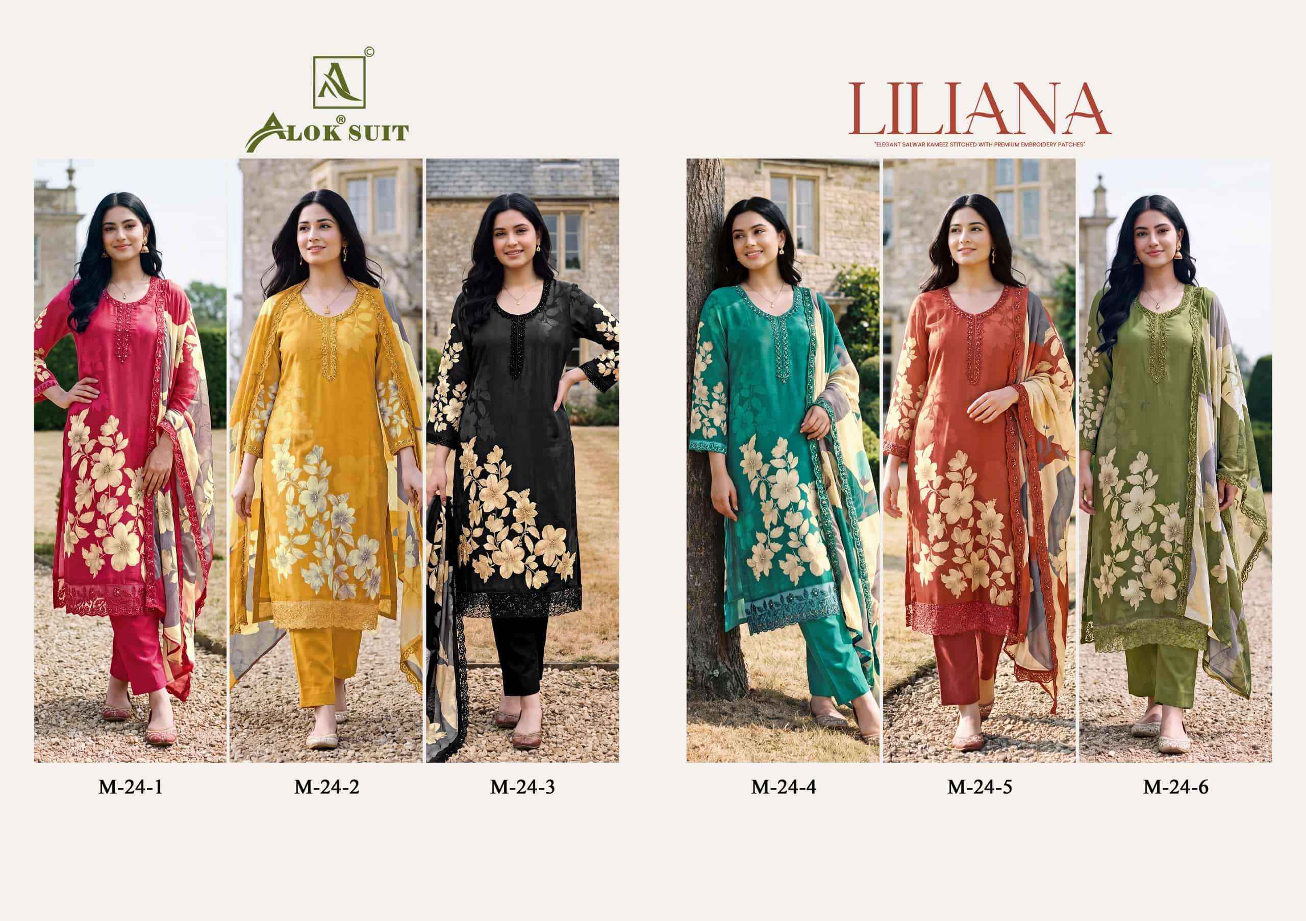 Alok Suit Liliana Premium Muslin Dress Material 6 Pcs Catalog Online