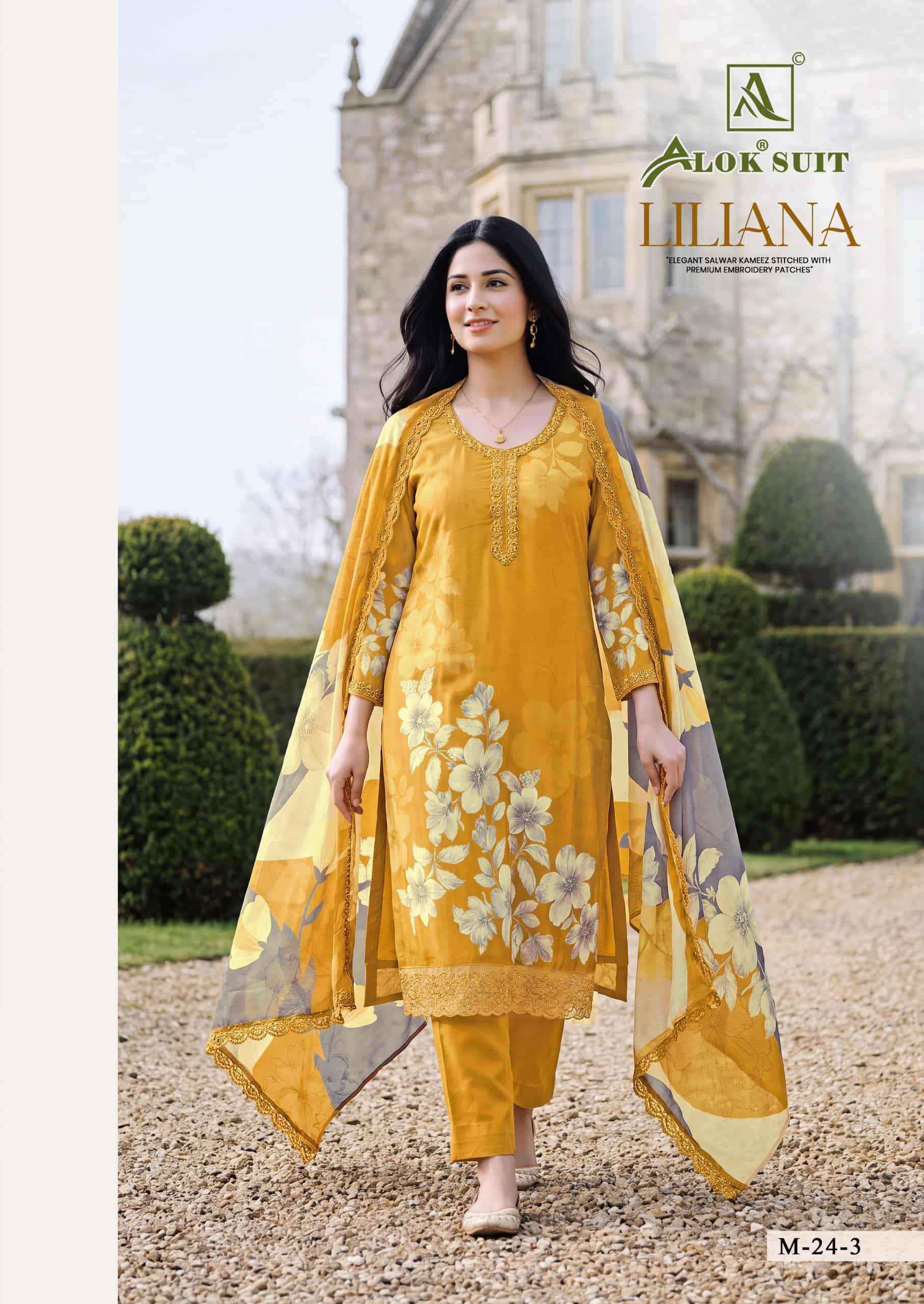 Alok Suit Liliana Premium Muslin Dress Material 6 Pcs Catalog Online