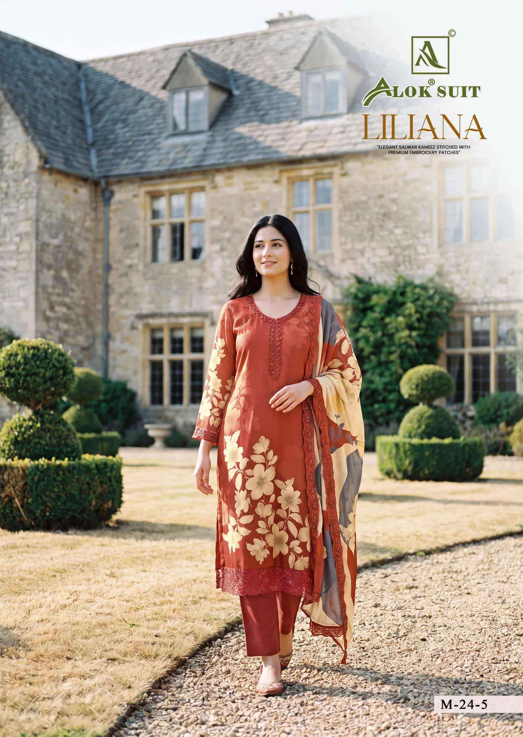 Alok Suit Liliana Premium Muslin Dress Material 6 Pcs Catalog Online