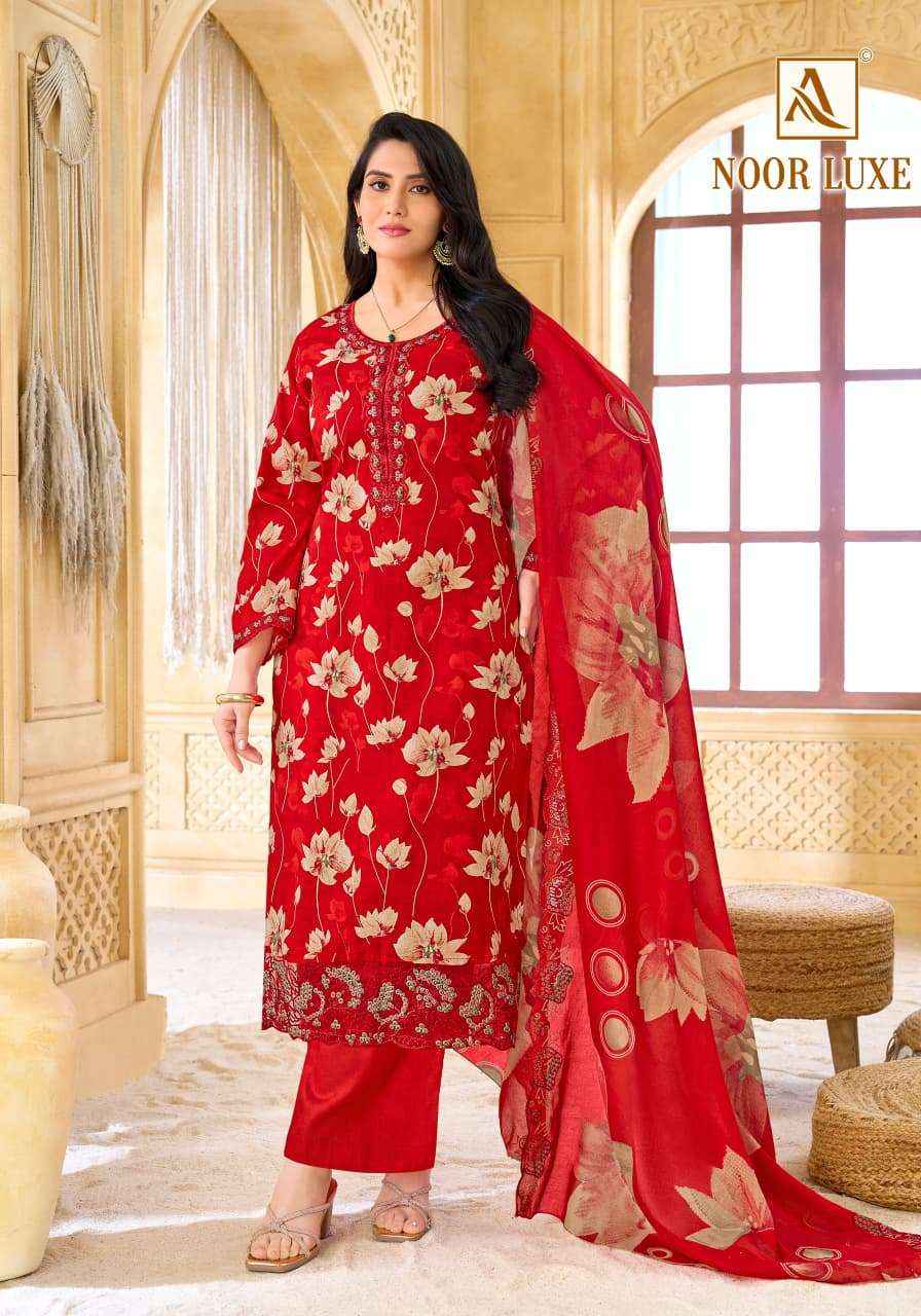 Alok Suit Noor Luxe Cotton Dress Material 6 Pcs Catalog With Price