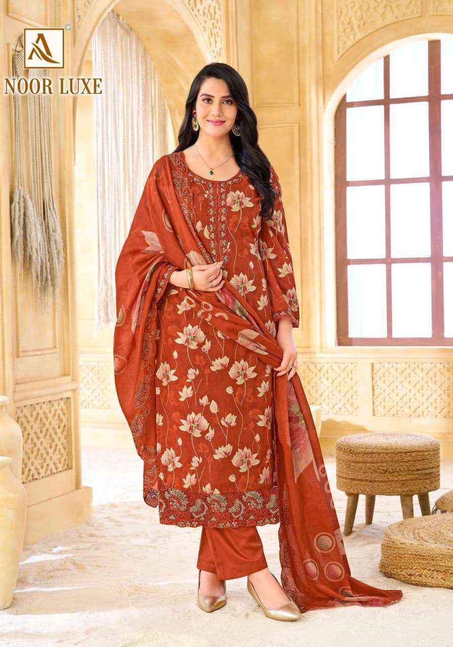 Alok Suit Noor Luxe Cotton Dress Material 6 Pcs Catalog With Price