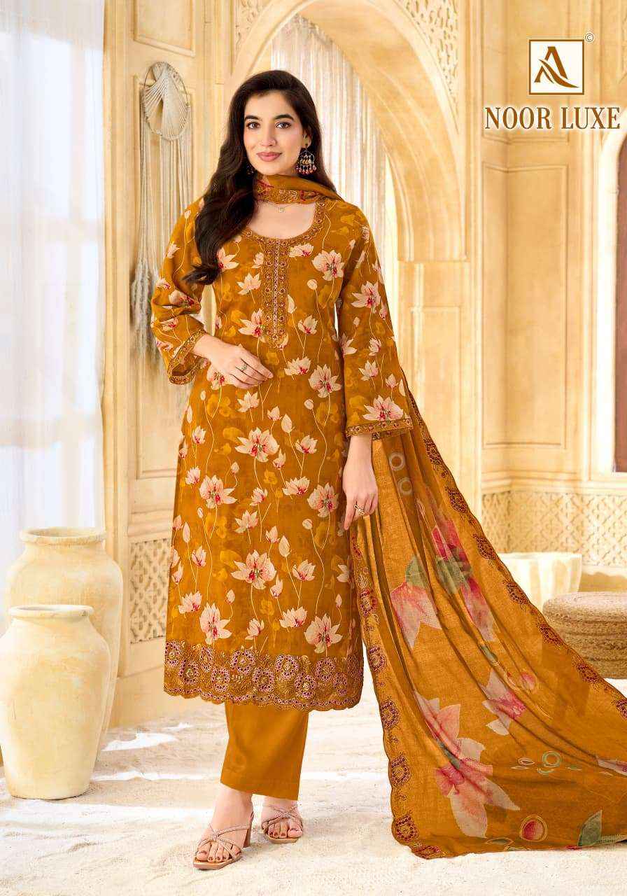 Alok Suit Noor Luxe Cotton Dress Material 6 Pcs Catalog With Price