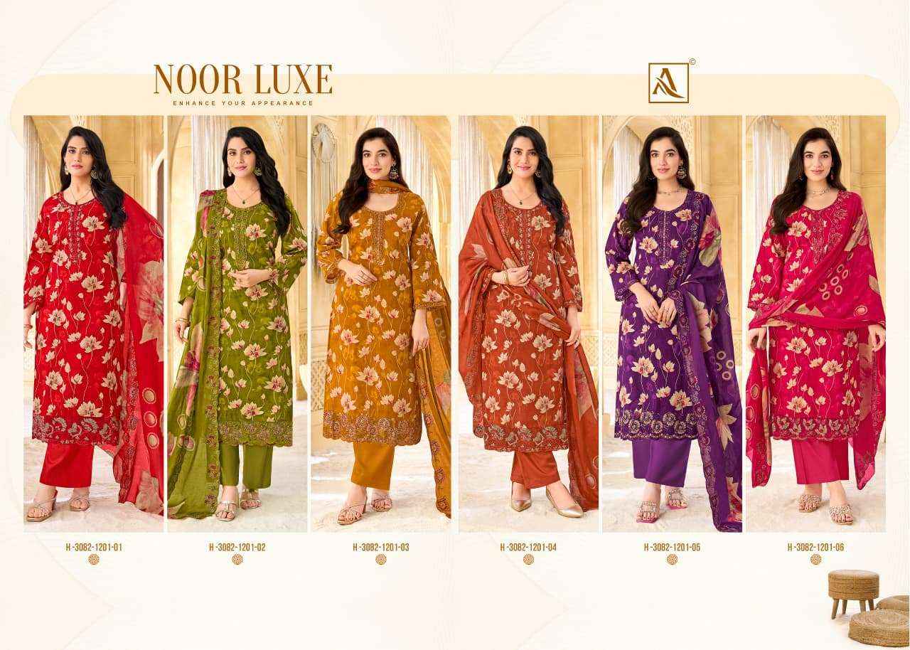 Alok Suit Noor Luxe Cotton Dress Material 6 Pcs Catalog With Price