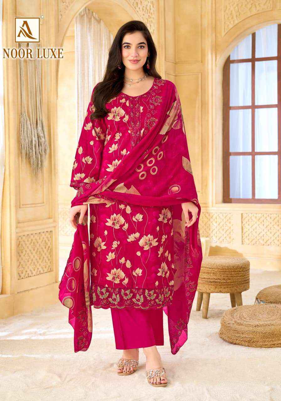 Alok Suit Noor Luxe Cotton Dress Material 6 Pcs Catalog With Price