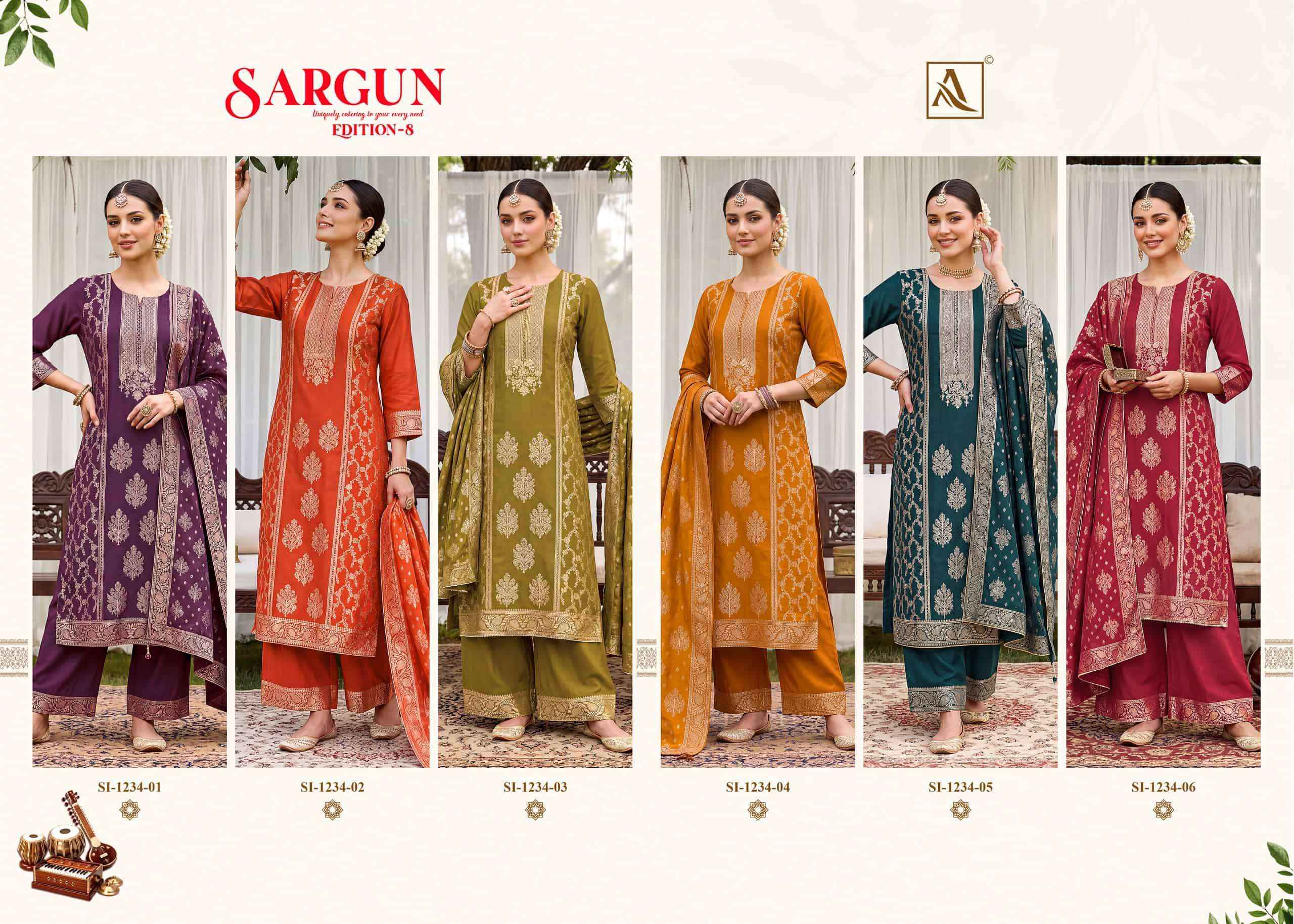 Alok Suit Sargun Edition 8 Premium Ladies Dress 6 Pcs Catalogue