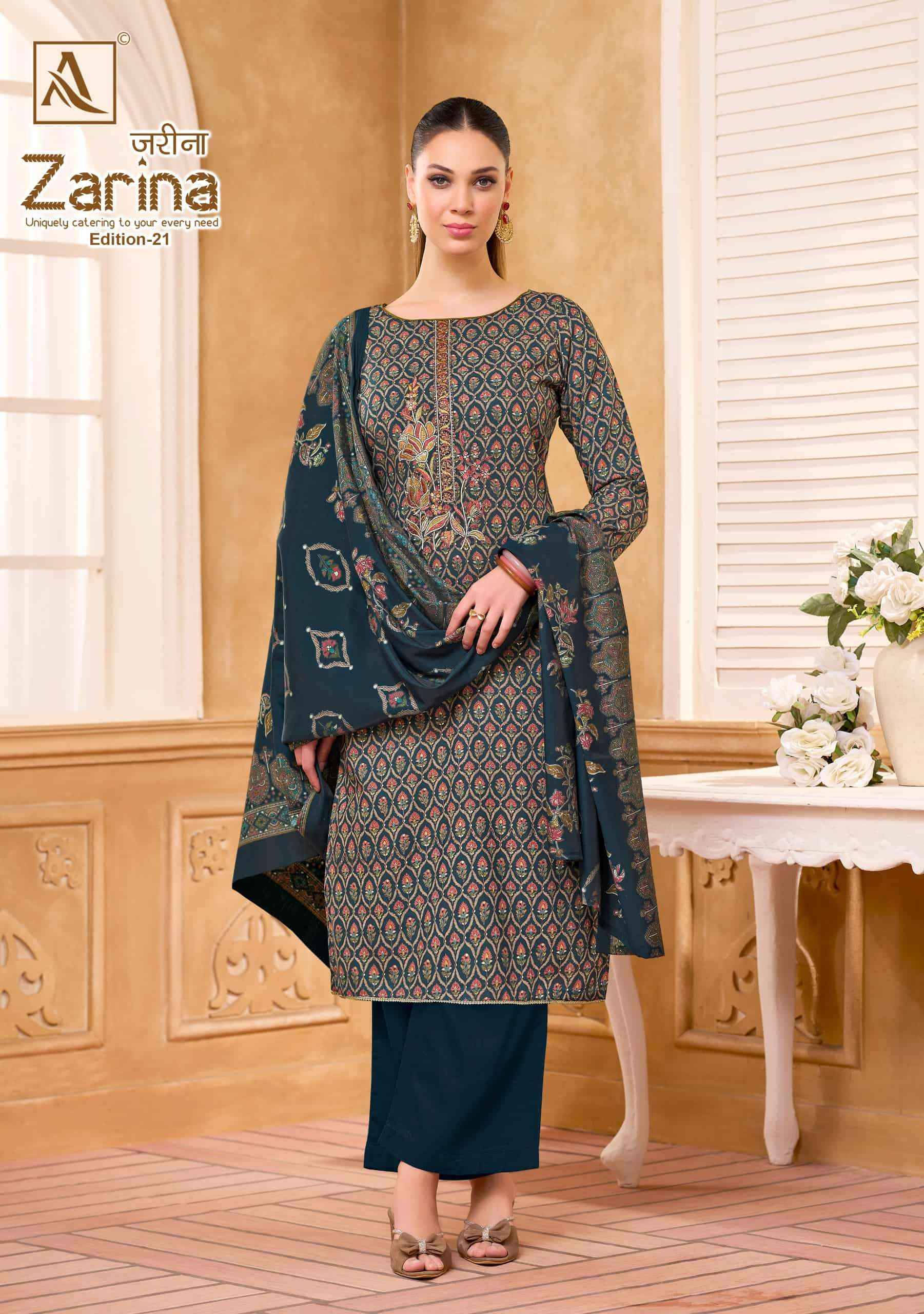 Alok Suit Zarina Edition 21 Unstitch Dress Material 6 Pcs Catalog