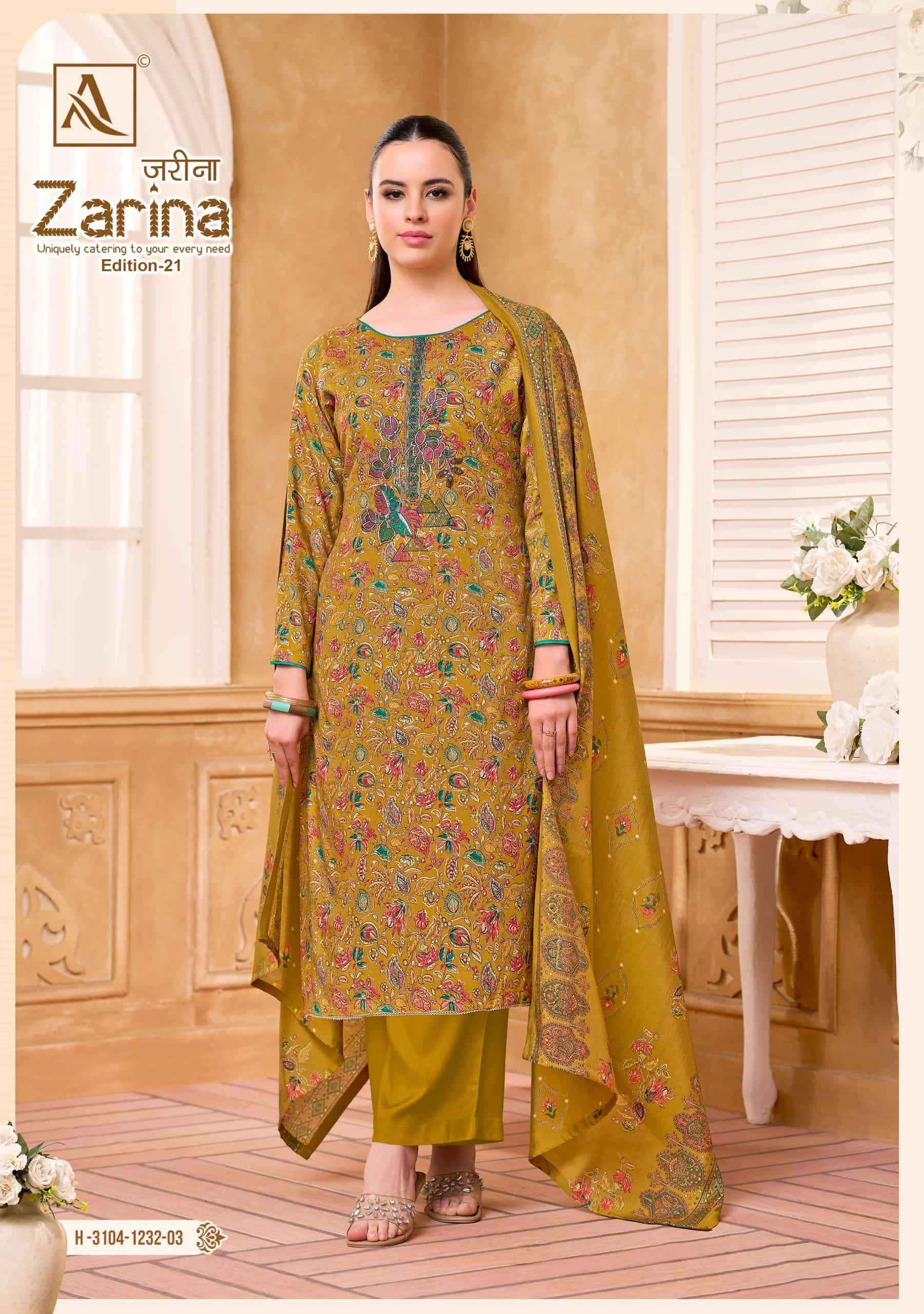 Alok Suit Zarina Edition 21 Unstitch Dress Material 6 Pcs Catalog