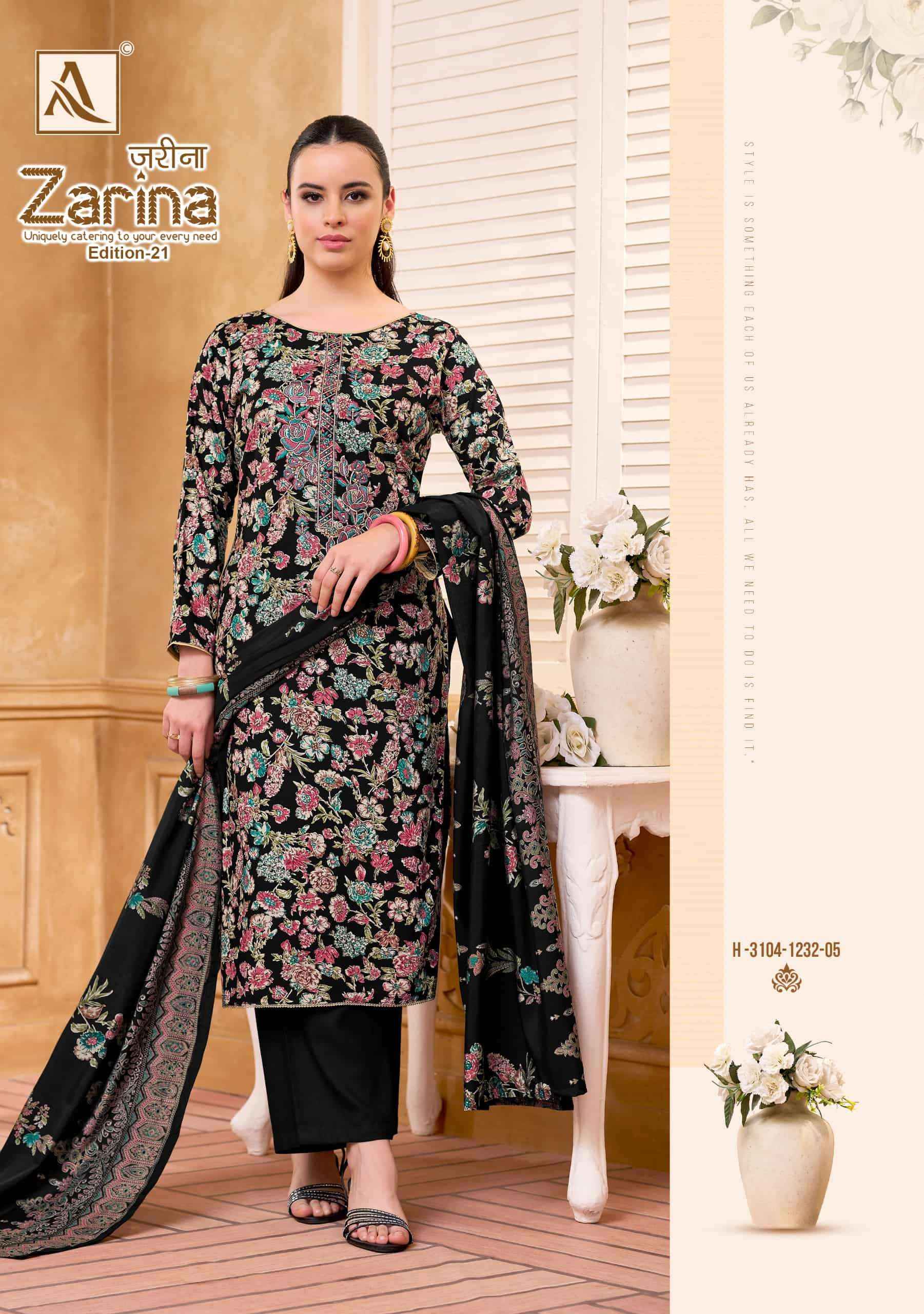 Alok Suit Zarina Edition 21 Unstitch Dress Material 6 Pcs Catalog