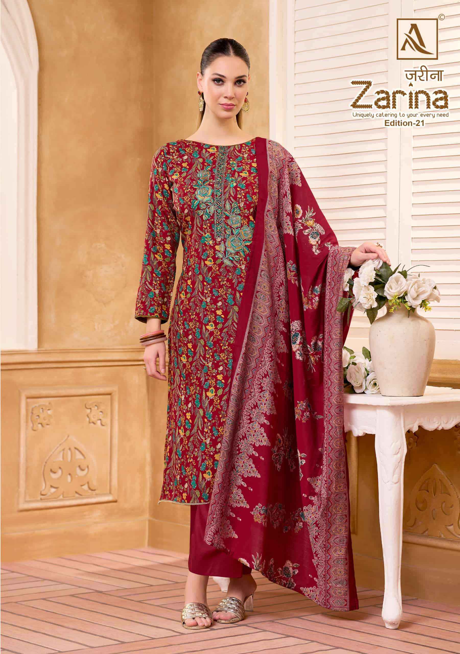 Alok Suit Zarina Edition 21 Unstitch Dress Material 6 Pcs Catalog