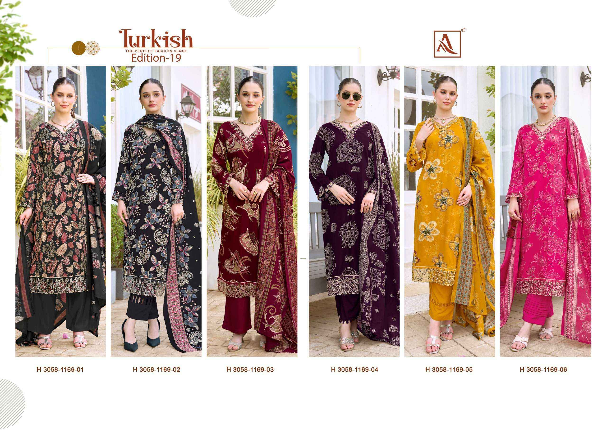 Alok Turkish Edition 19 Viscose Reyon Dress Material 6 pcs Catalog With Price