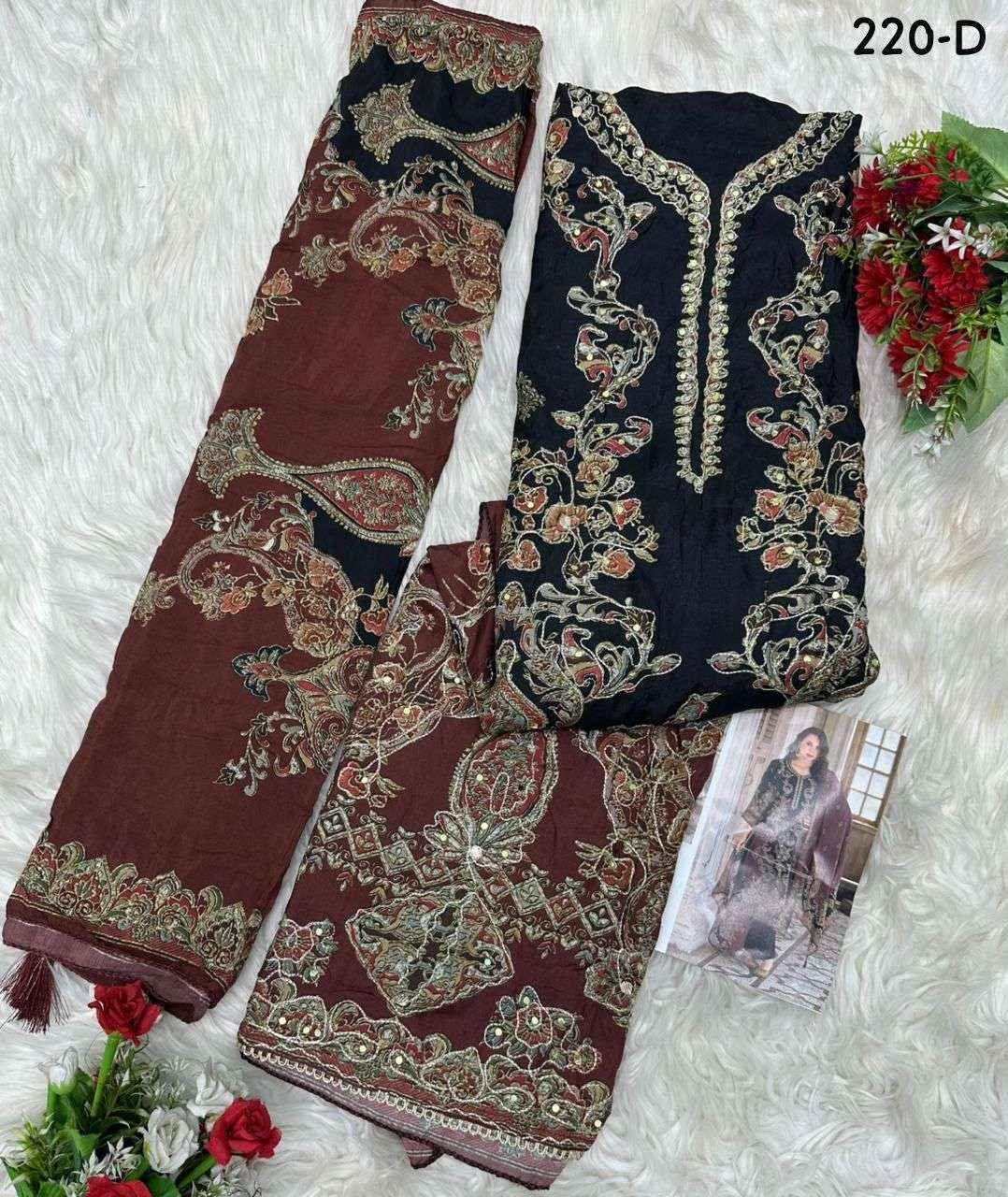 Amrutvela At 220 Abcd Latest Muslin Dress Material Pakistani Suit 4 Pcs set
