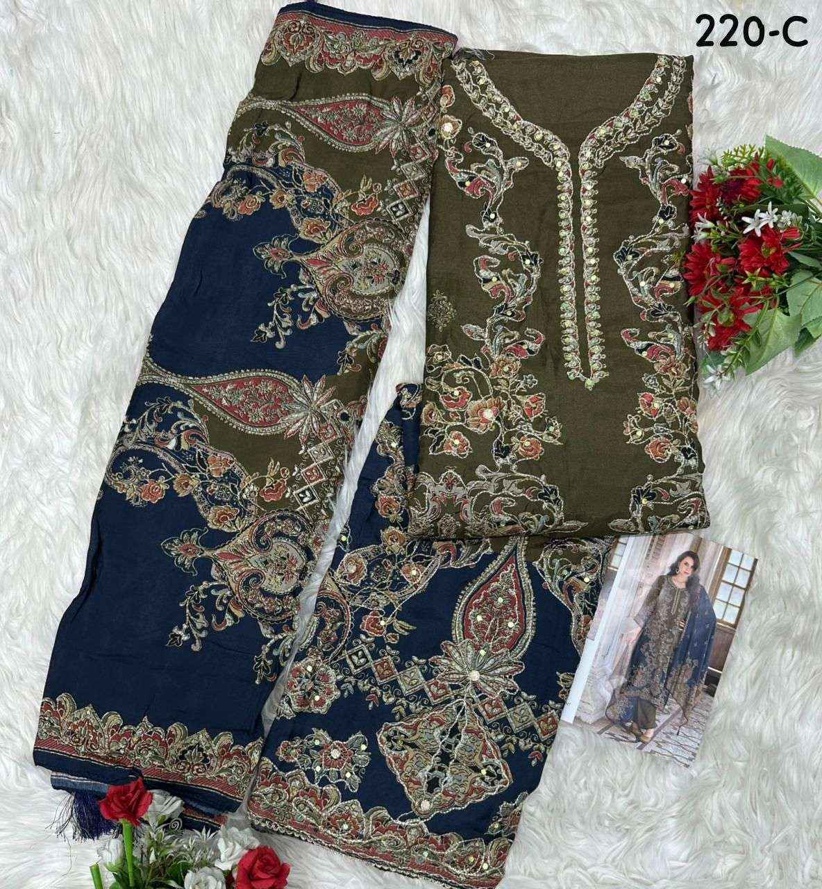 Amrutvela At 220 Abcd Latest Muslin Dress Material Pakistani Suits 4 Pcs set