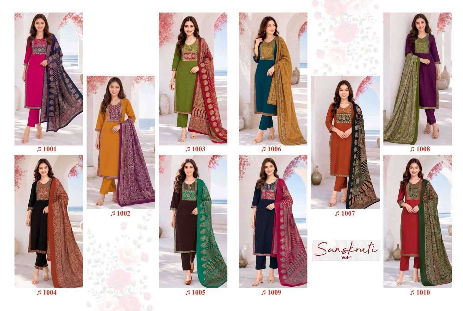 Balaji Sanskruti Vol 1 Readymade Cotton Suits 10 pcs Catalog