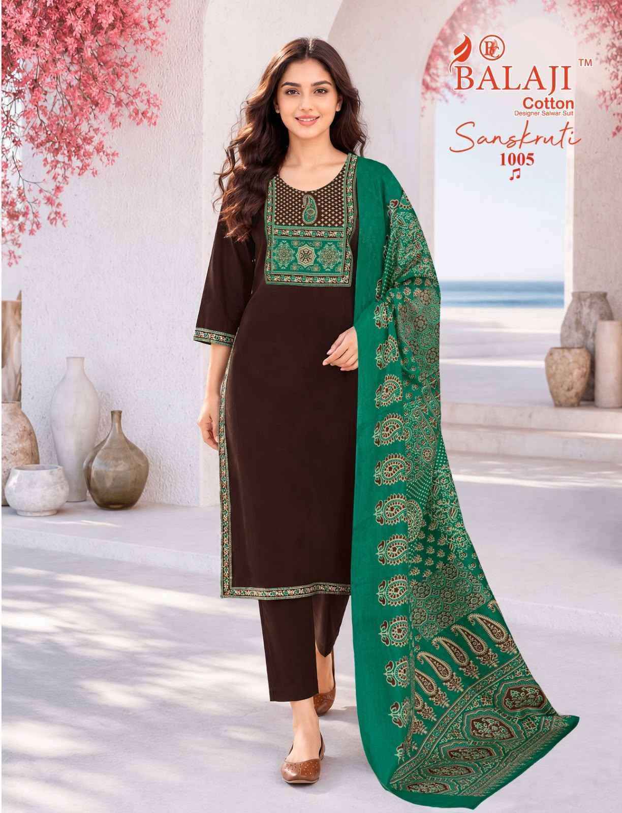 Balaji Sanskruti Vol 1 Readymade Cotton Suits 10 pcs Catalog