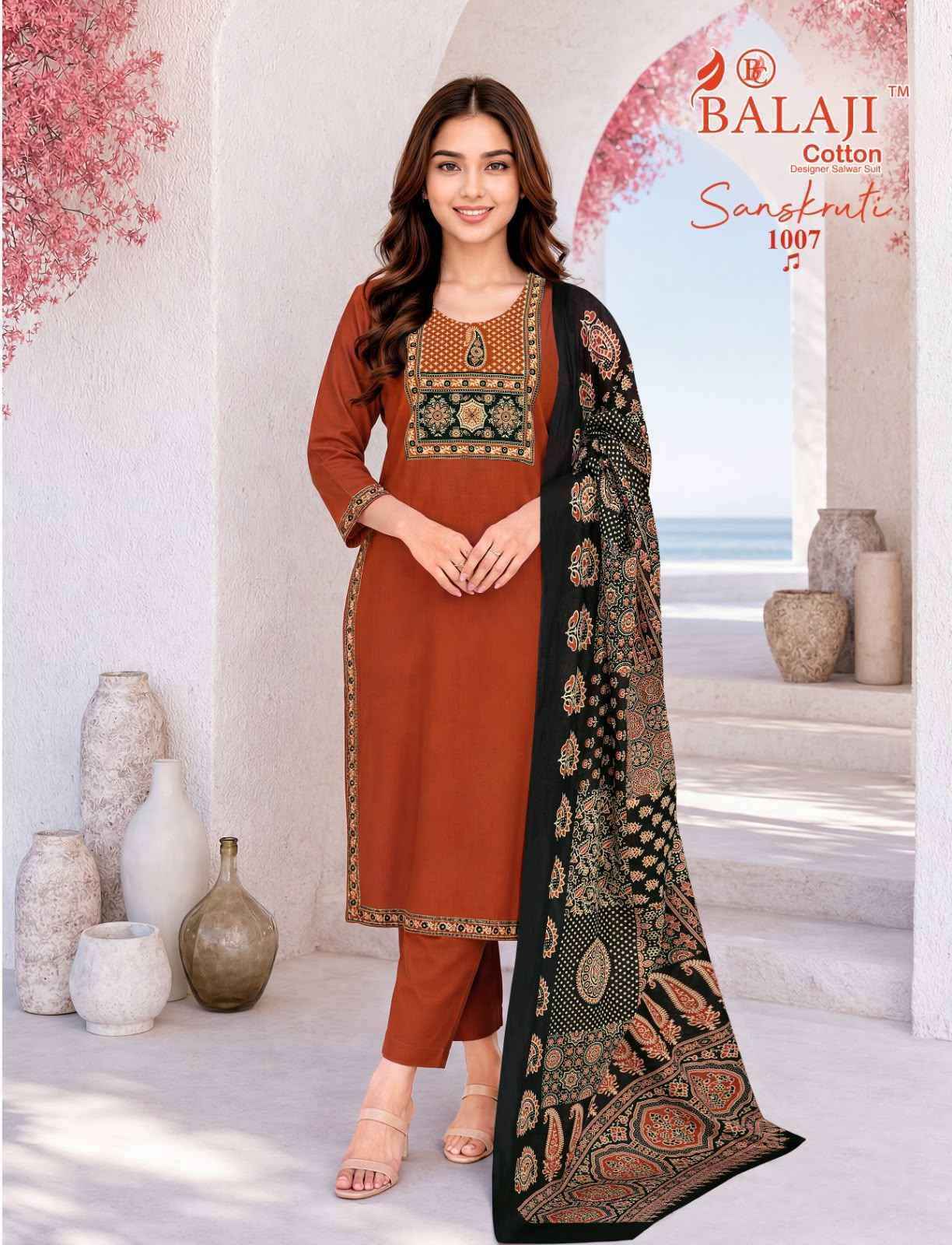 Balaji Sanskruti Vol 1 Readymade Cotton Suits 10 pcs Catalog