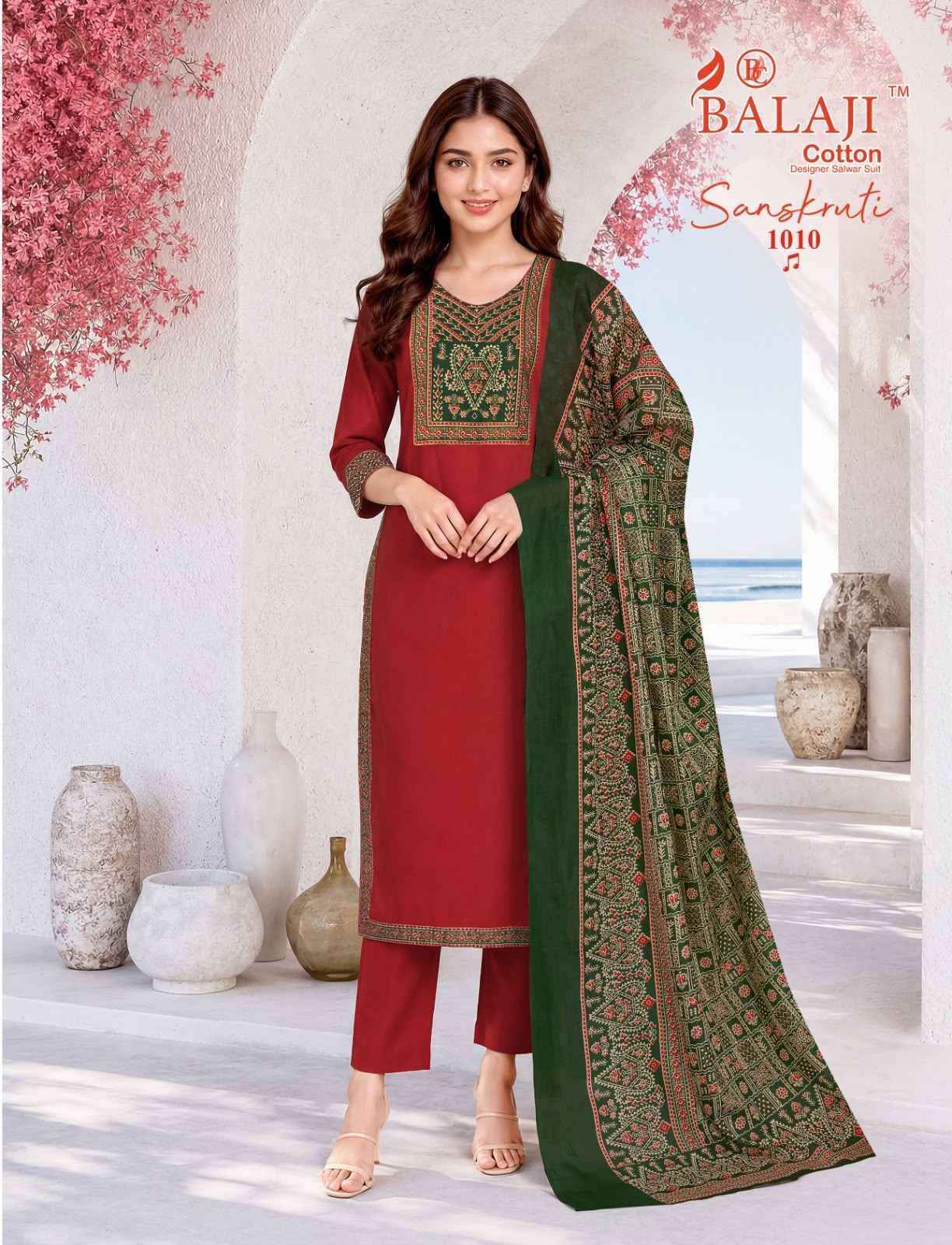 Balaji Sanskruti Vol 1 Readymade Cotton Suits 10 pcs Catalog
