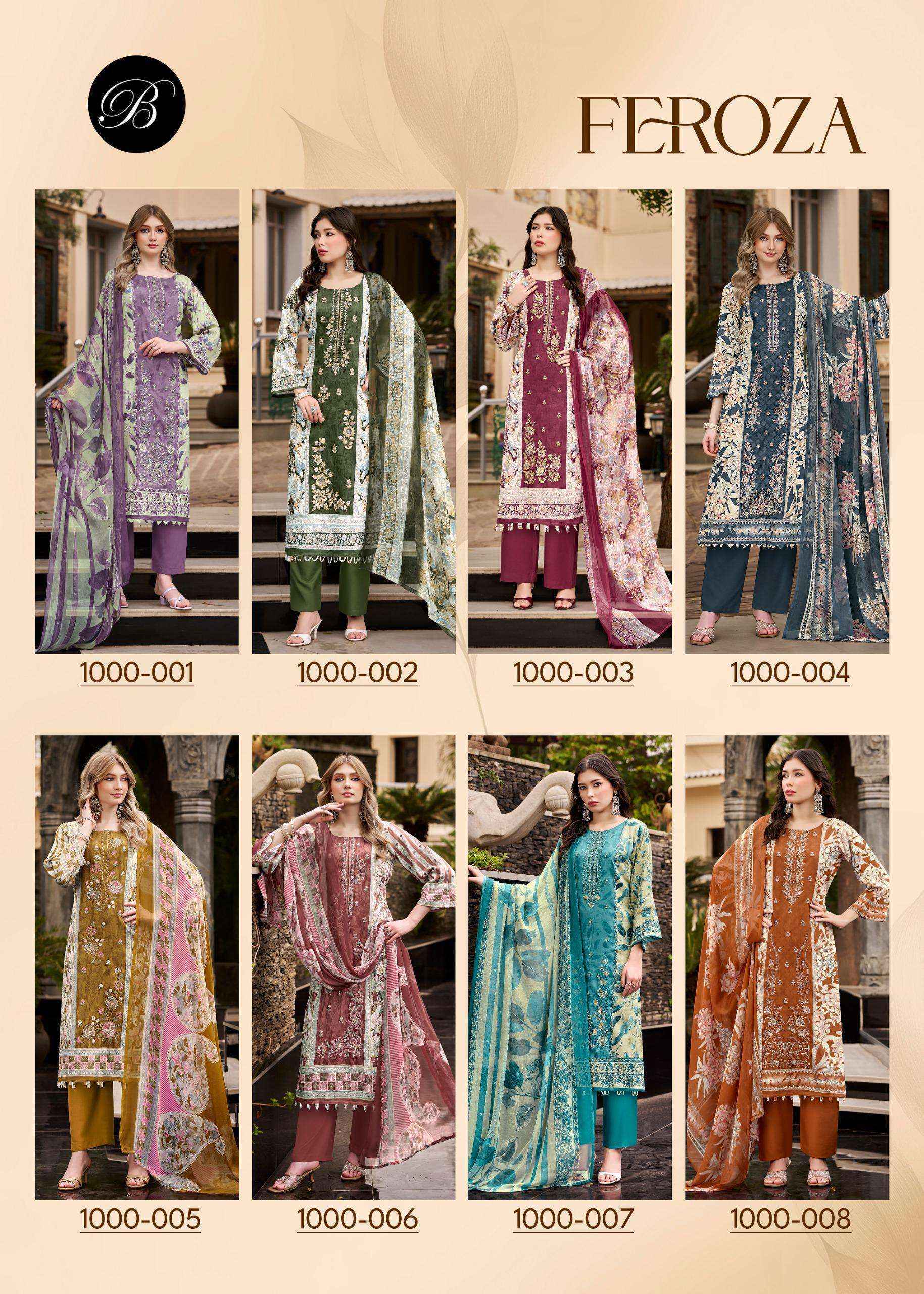 Belliza Designer Feroza Jam Cotton Dress Material | Direct From Surat Factory ( 8 Pcs Set )