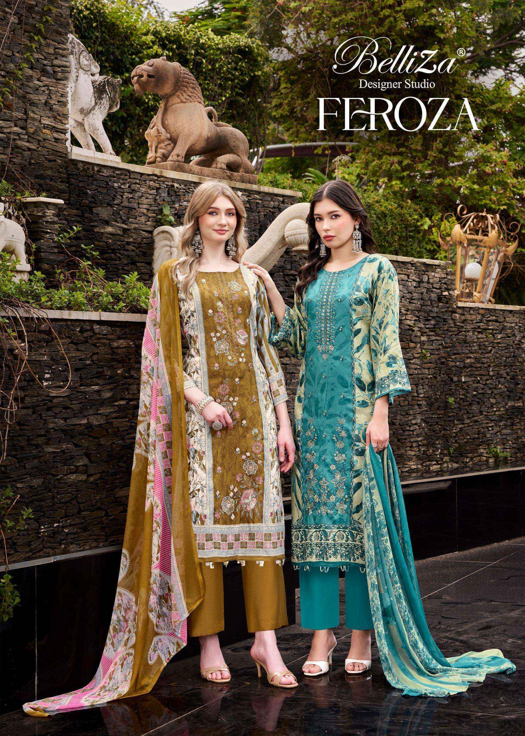 Belliza Designer Feroza Jam Cotton Dress Material | Direct From Surat Factory ( 8 Pcs Set )
