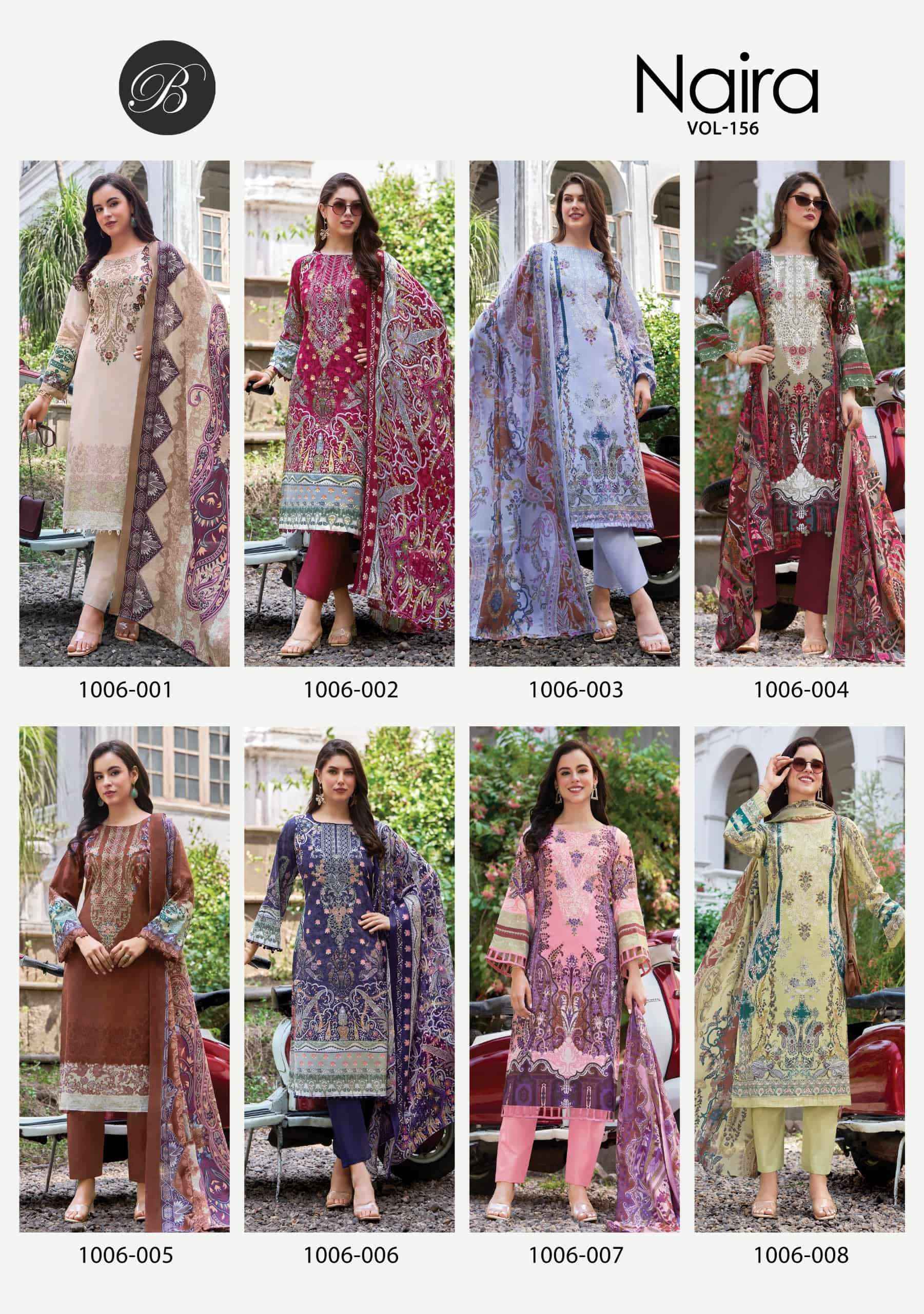 Belliza Naira Vol 156 Pure Cotton Fancy Dress Material  8 Pcs Catalog 