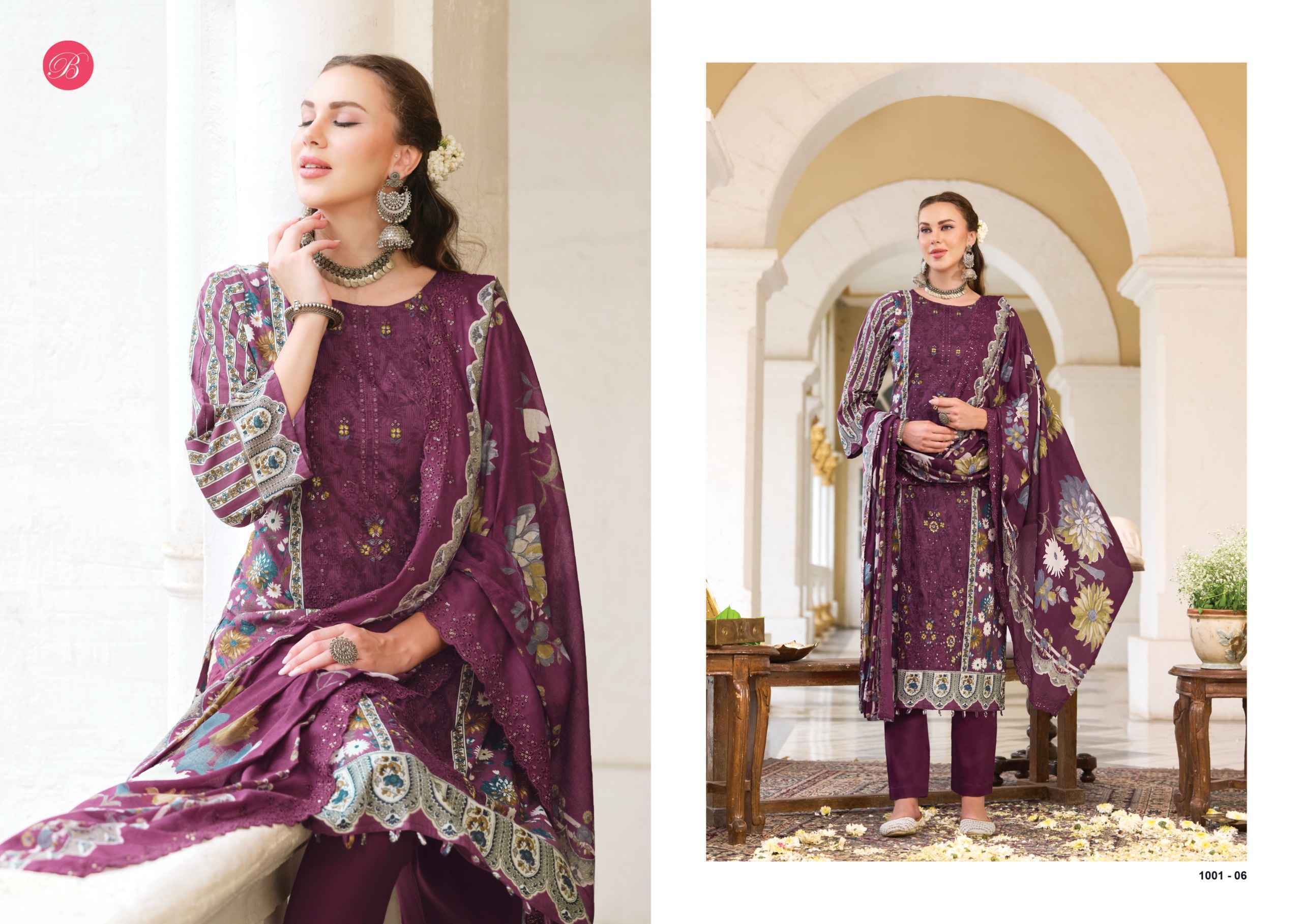 Belliza Noor E Ishq Cotton Dress Material | Real Manufacturer Wholesale Price ( 6 pcs Set )
