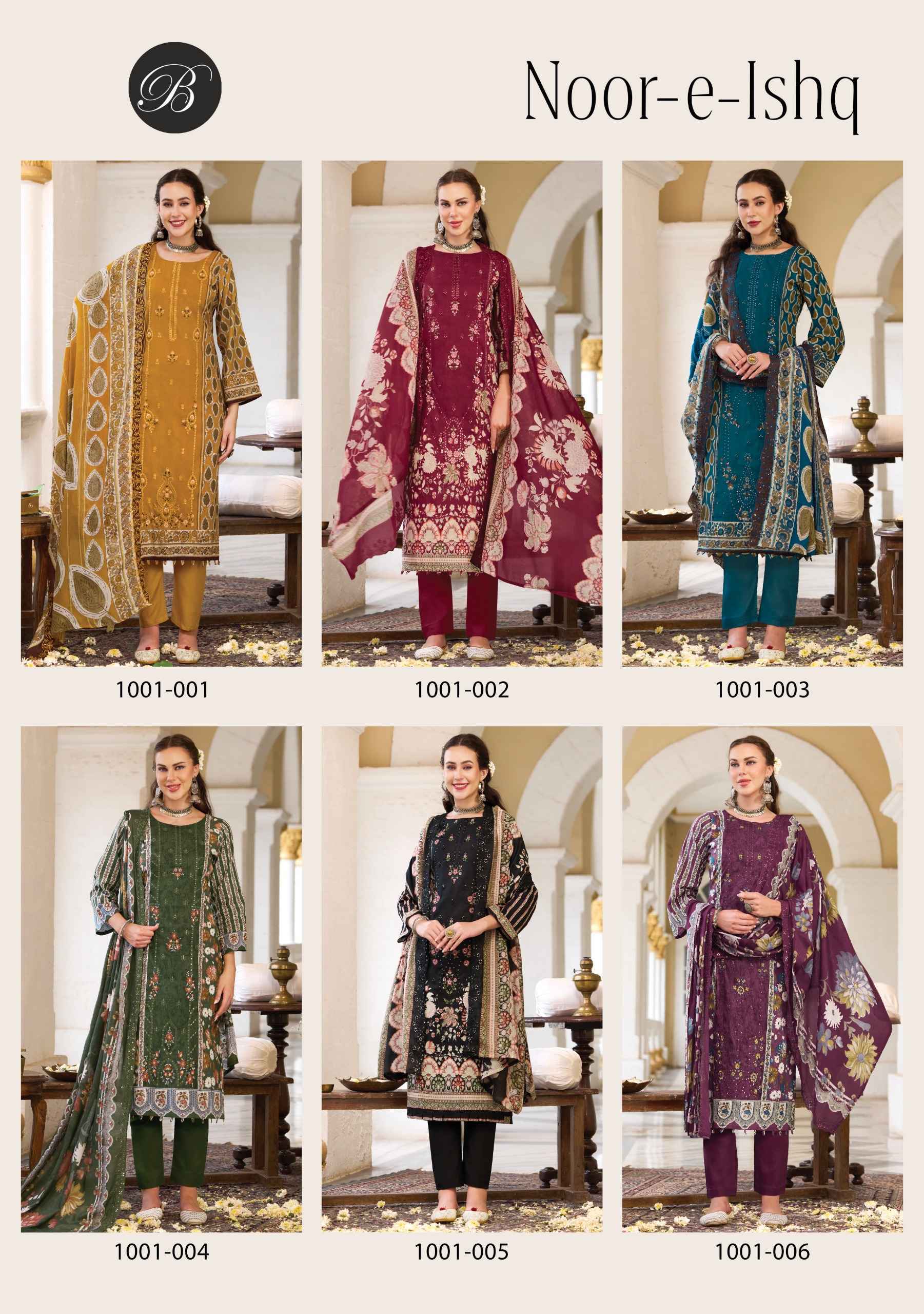 Belliza Noor E Ishq Cotton Dress Material | Real Manufacturer Wholesale Price ( 6 pcs Set )