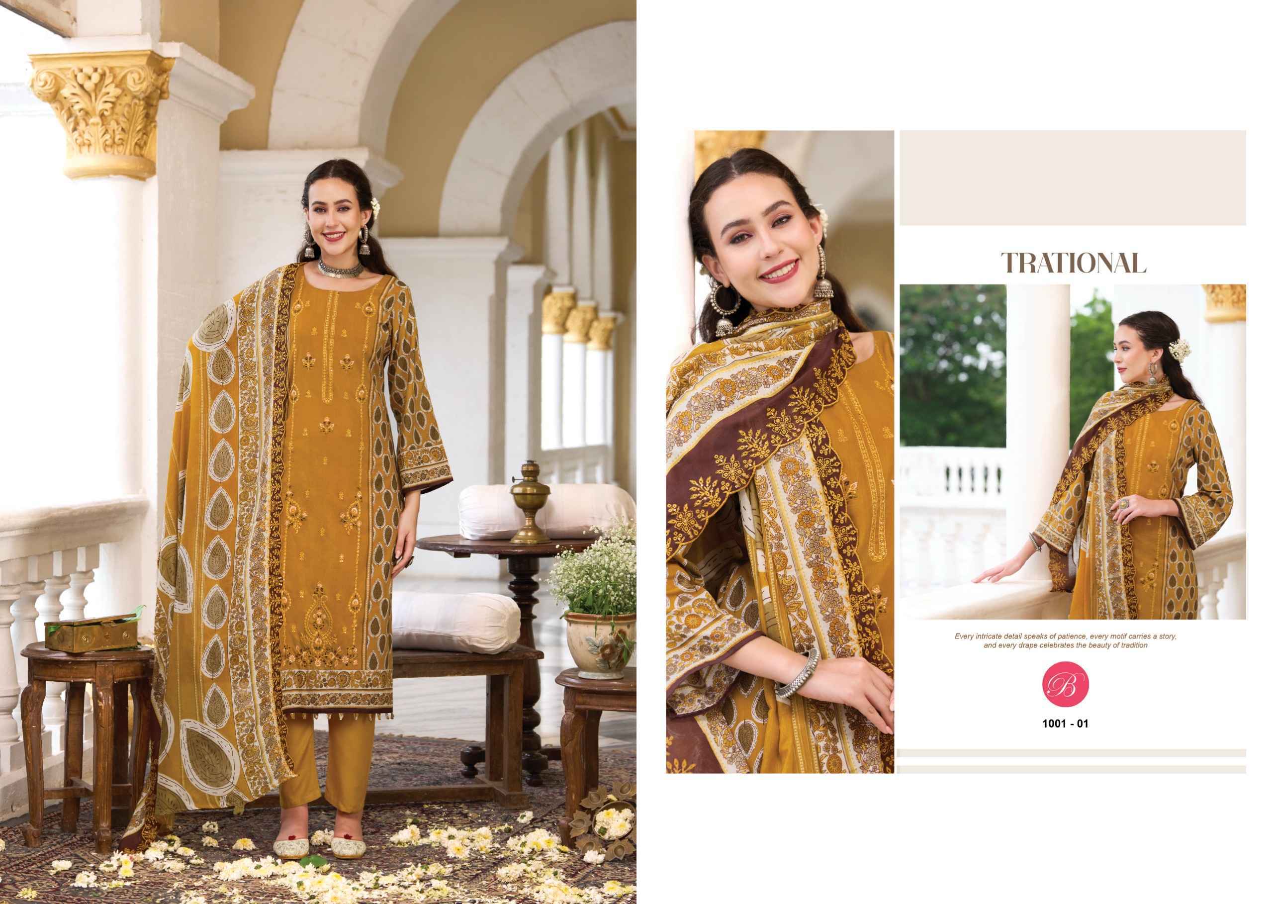 Belliza Noor E Ishq Cotton Dress Material | Real Manufacturer Wholesale Price ( 6 pcs Set )