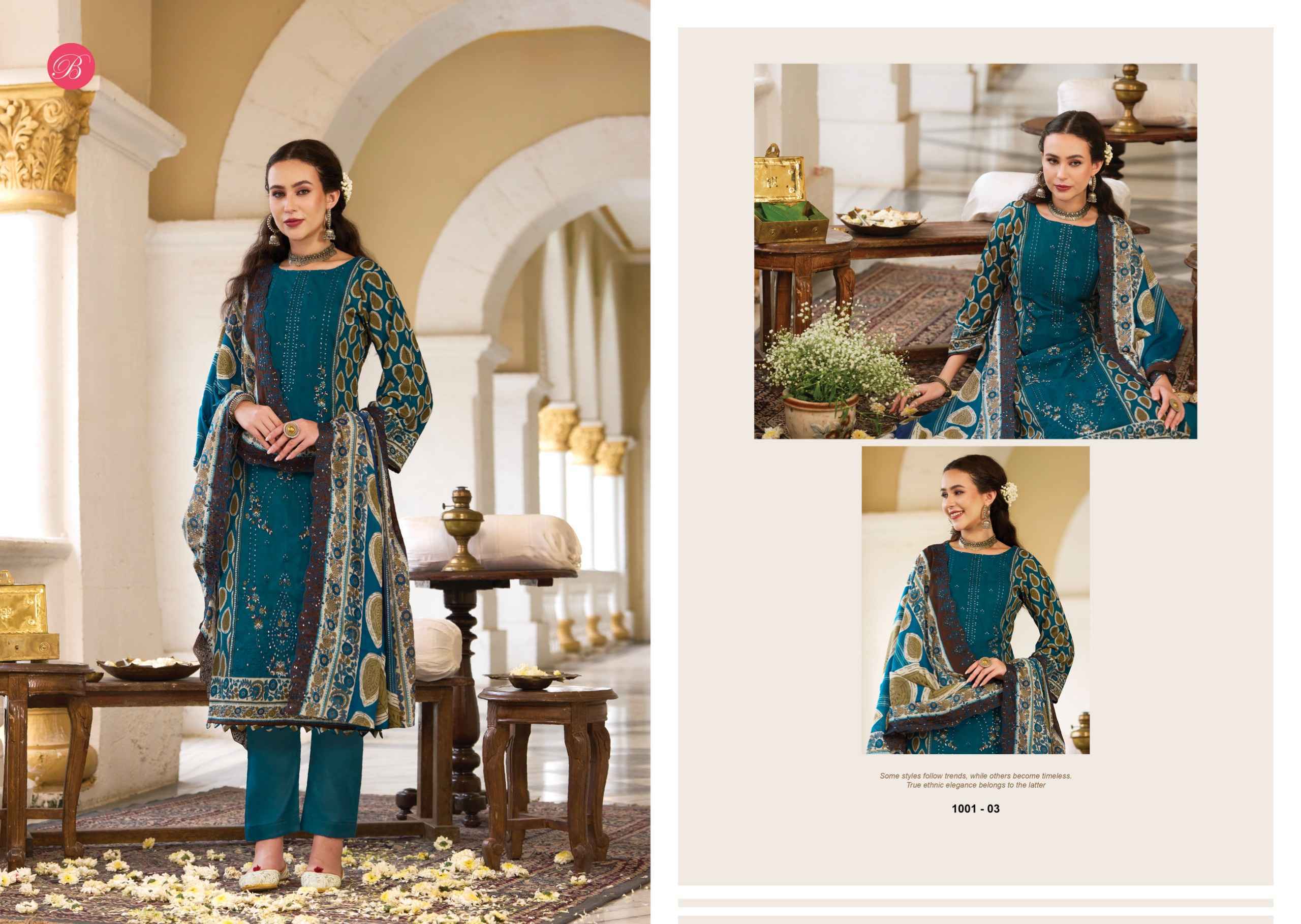 Belliza Noor E Ishq Cotton Dress Material | Real Manufacturer Wholesale Price ( 6 pcs Set )