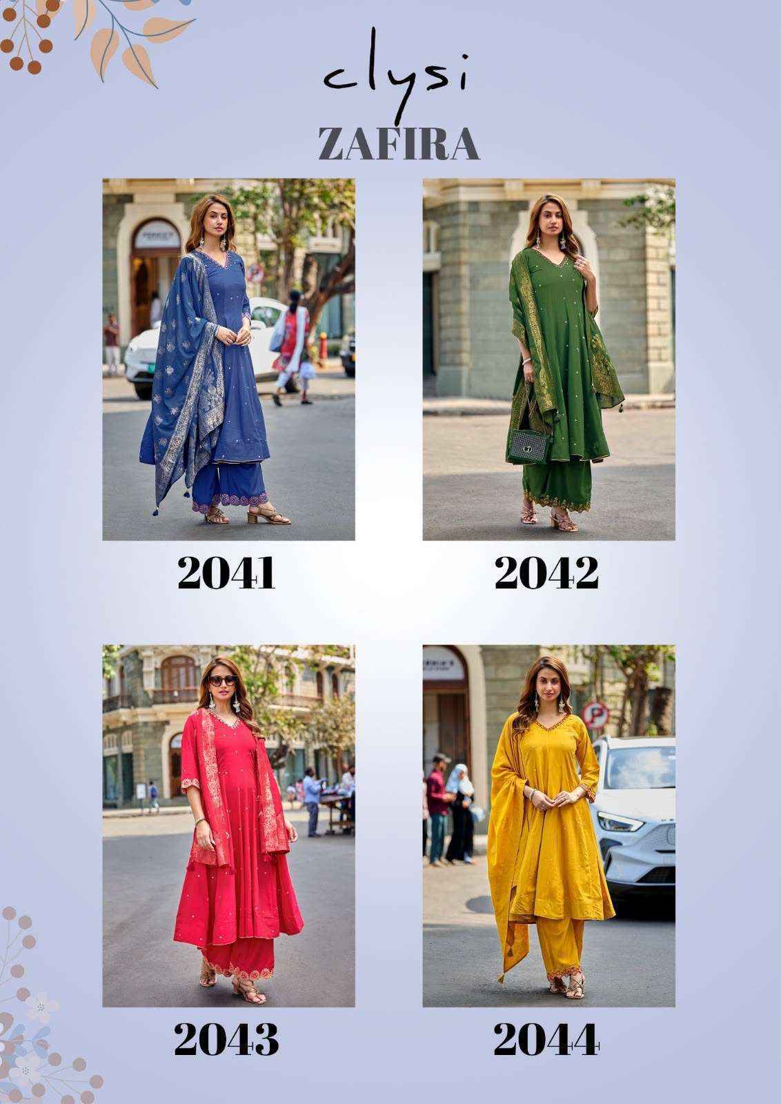 Clysi Zafira Muslin Kurti Combo Collection 4 Pcs Catalog 