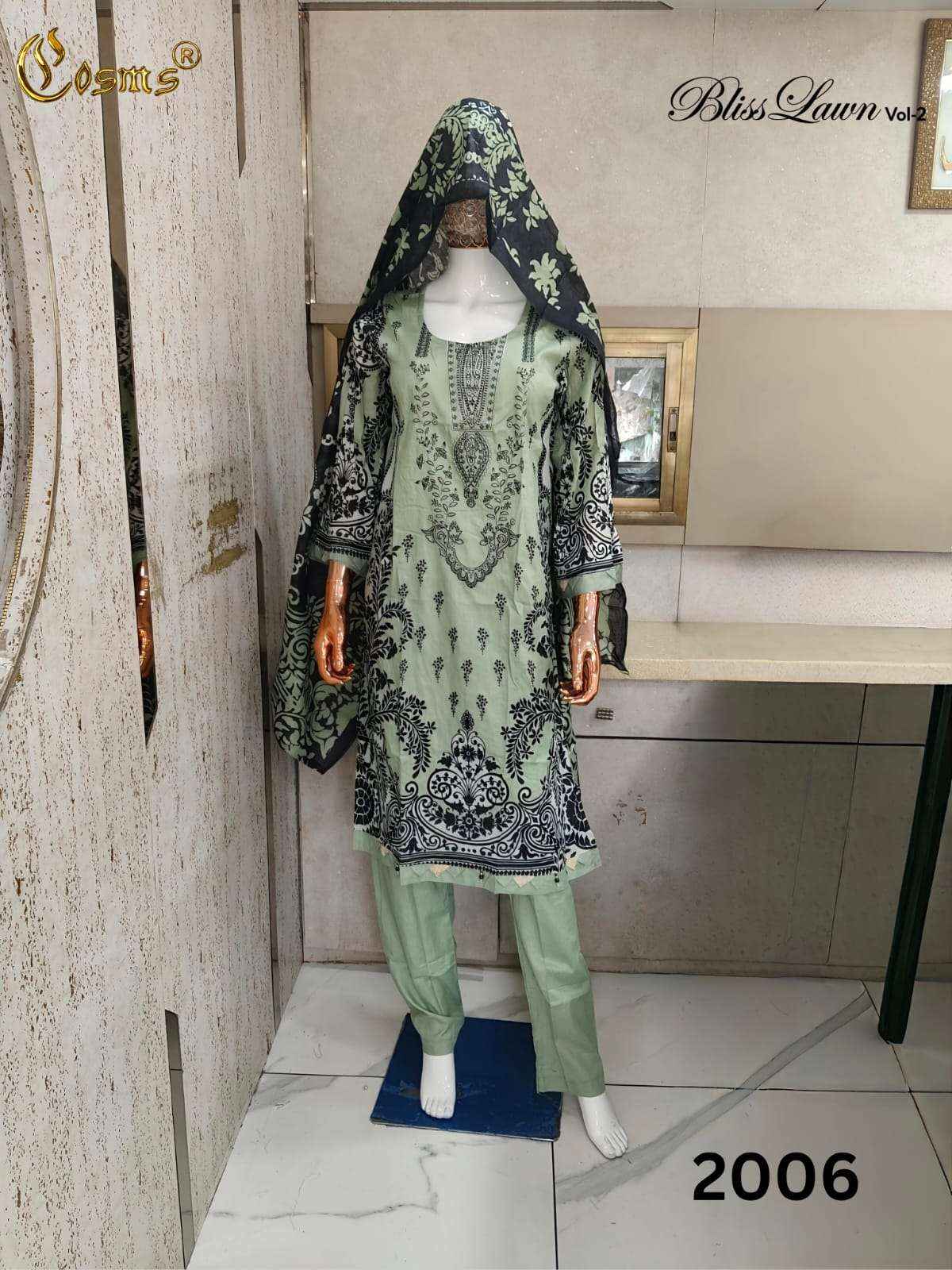 Cosmos Bliss Lawn Vol 2 Pakistani Readymade Dress 8Pcs Catalog