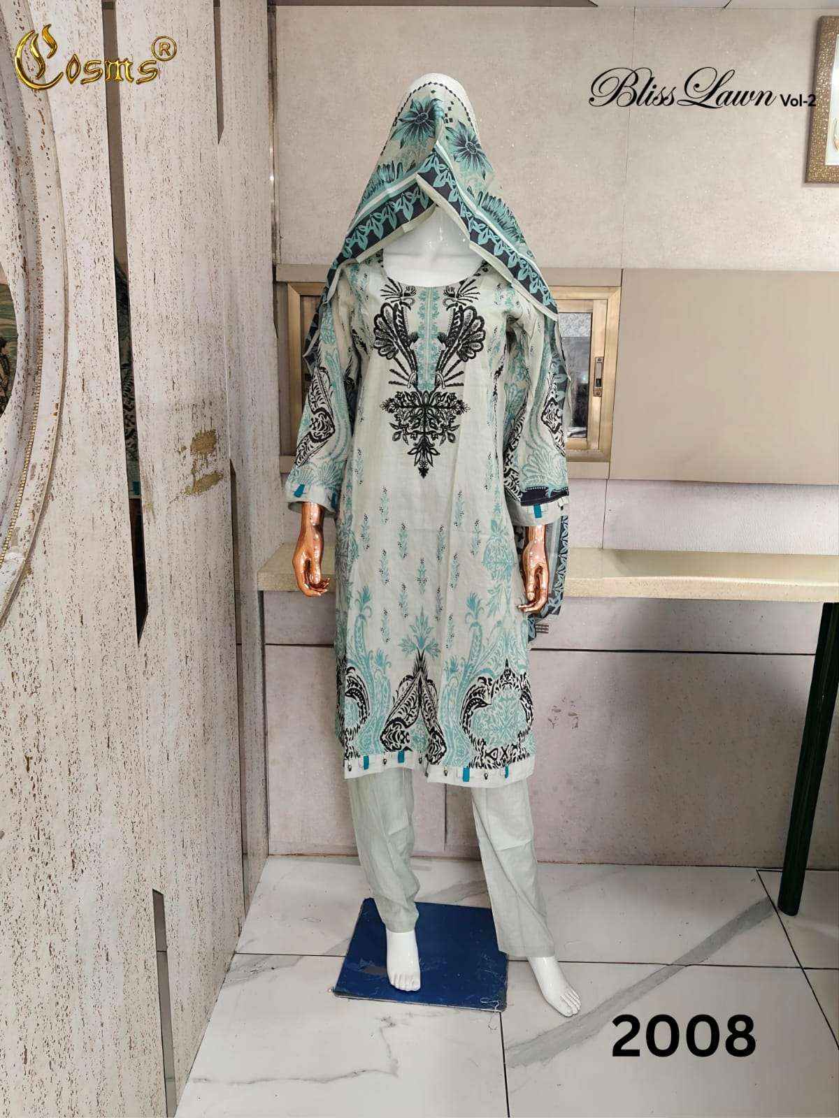 Cosmos Bliss Lawn Vol 2 Pakistani Readymade Dress 8Pcs Catalog
