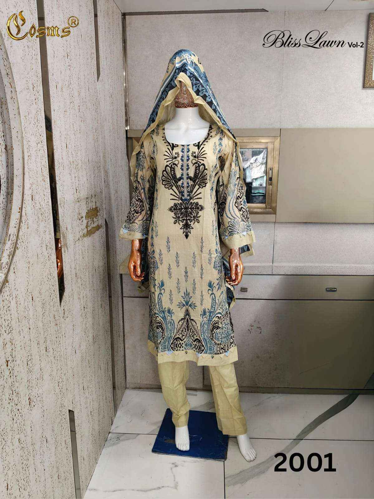 Cosmos Bliss Lawn Vol 2 Pakistani Readymade Dress 8Pcs Catalog