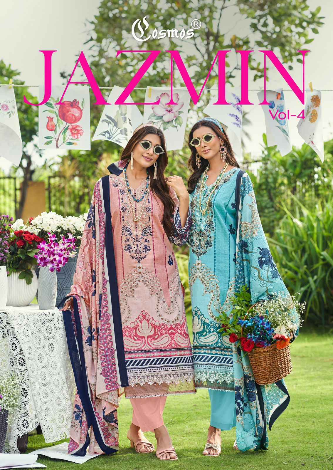 Cosmos Jazmin Vol 4 Lawn Dress Material | B2B Clothing Website ( 6 Pcs Catalogue )