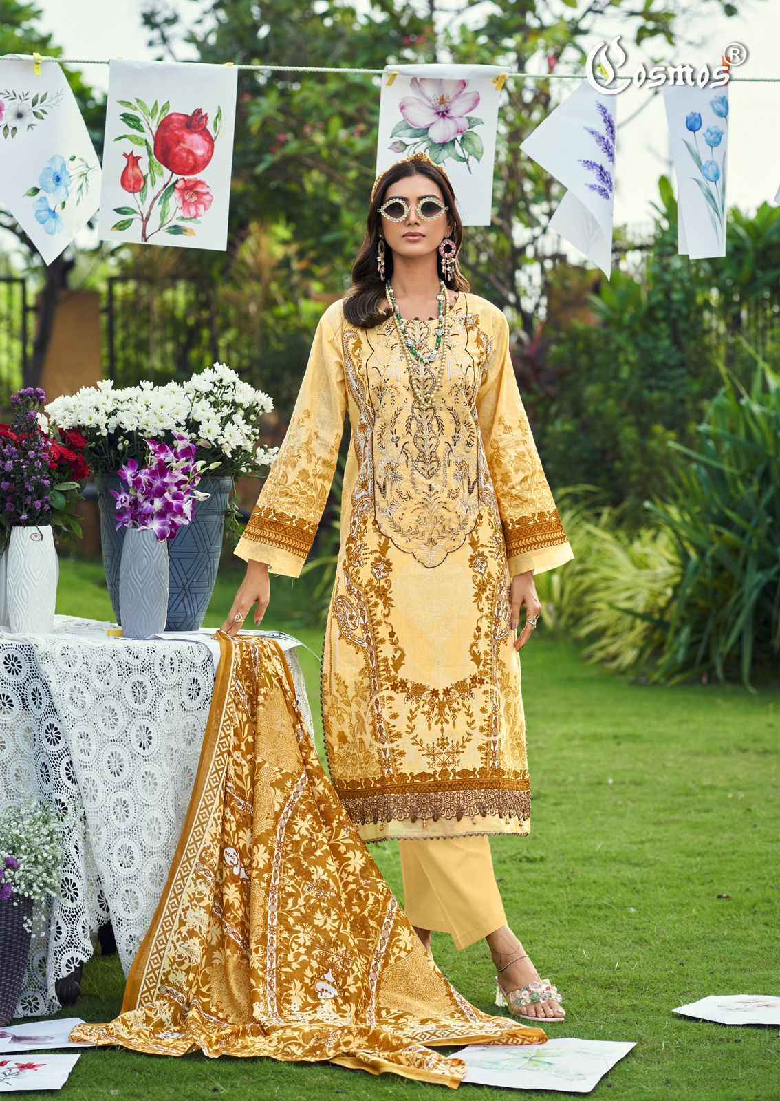 Cosmos Jazmin Vol 4 Lawn Dress Material | B2B Clothing Website ( 6 Pcs Catalogue )