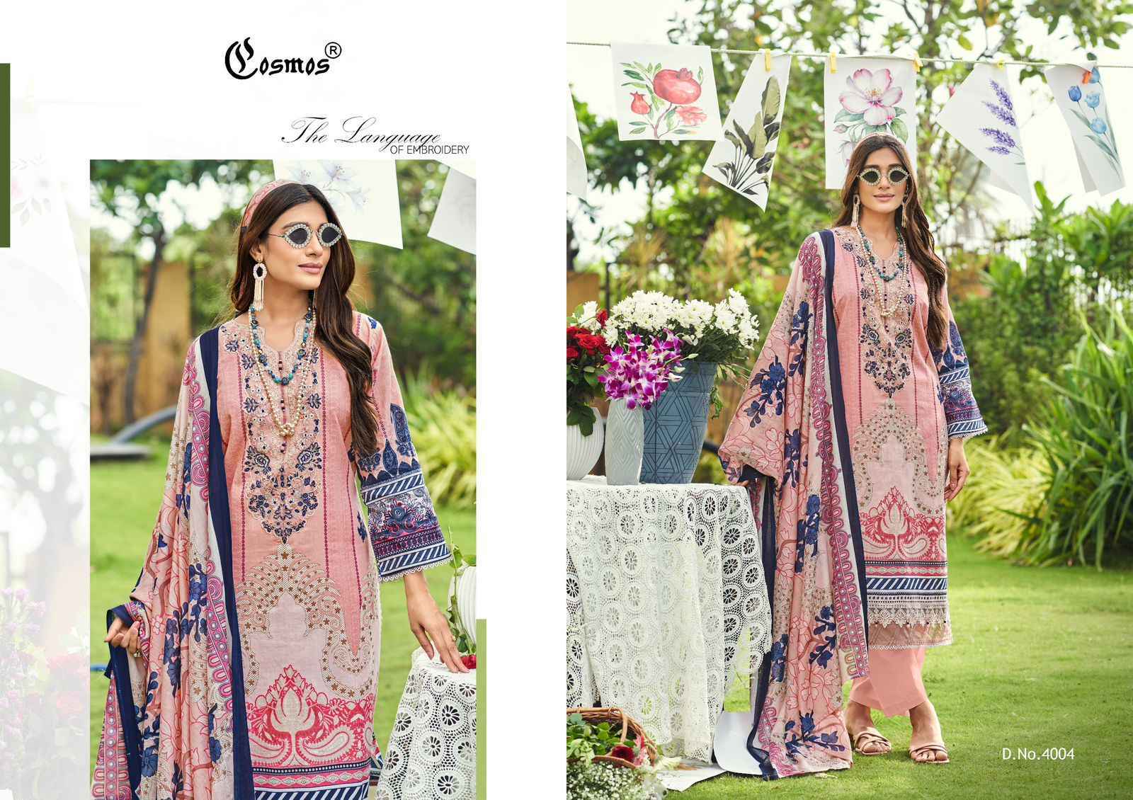 Cosmos Jazmin Vol 4 Lawn Dress Material | B2B Clothing Website ( 6 Pcs Catalogue )