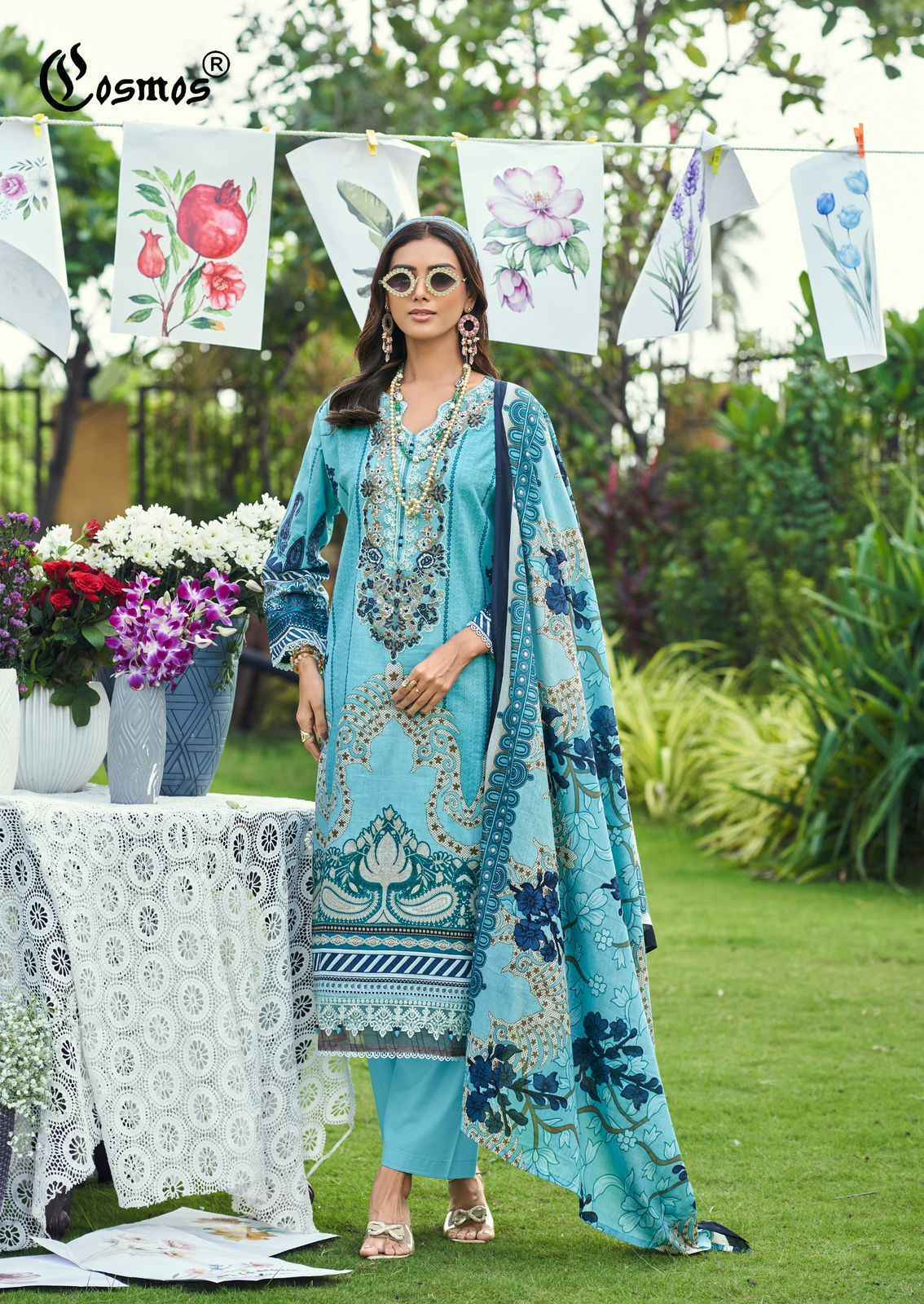 Cosmos Jazmin Vol 4 Lawn Dress Material | B2B Clothing Website ( 6 Pcs Catalogue )