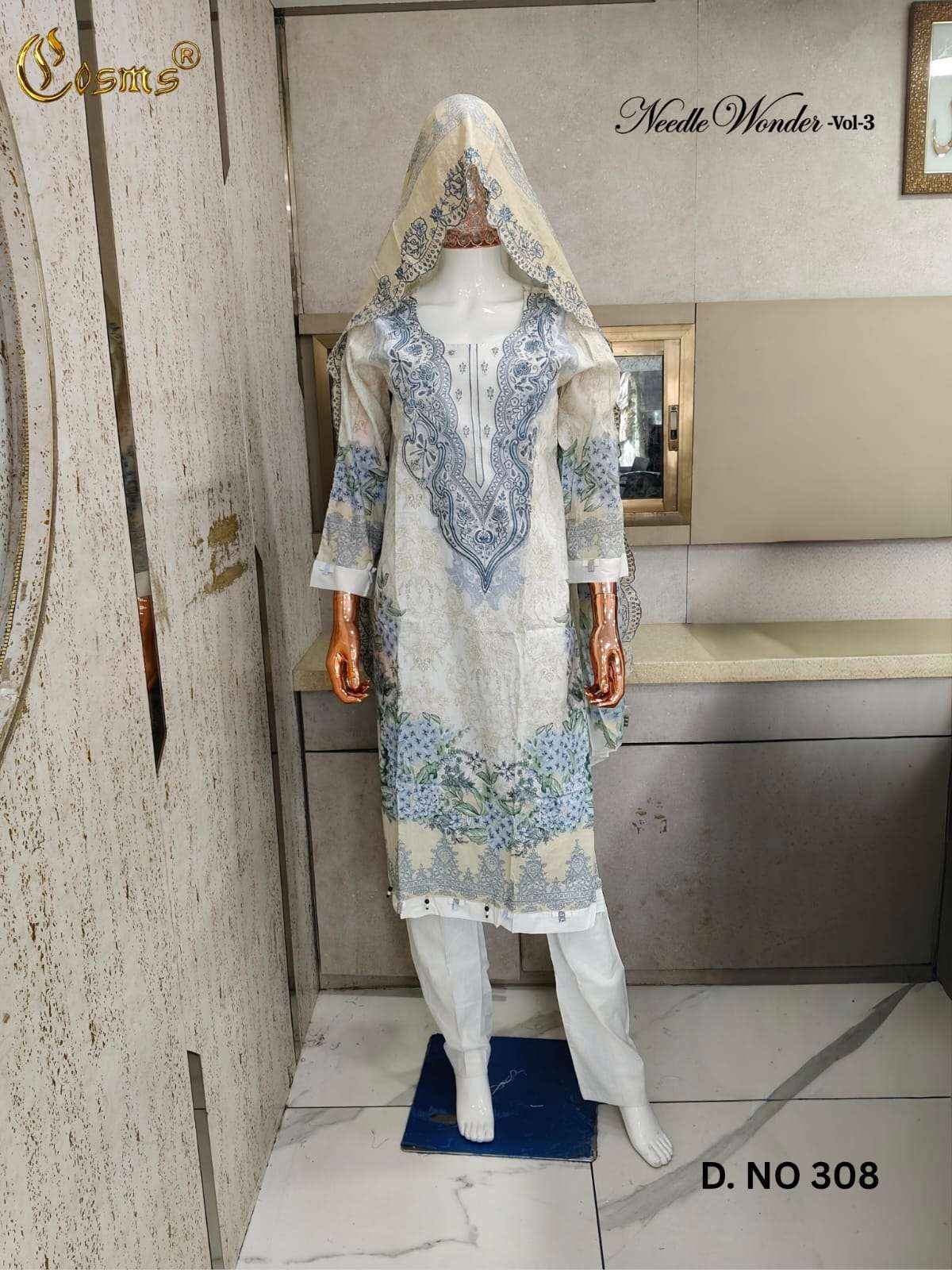 Cosmos Needle Wonder Vol 3 Pakistani Cotton Readymade Suits 8pcs Catalogue