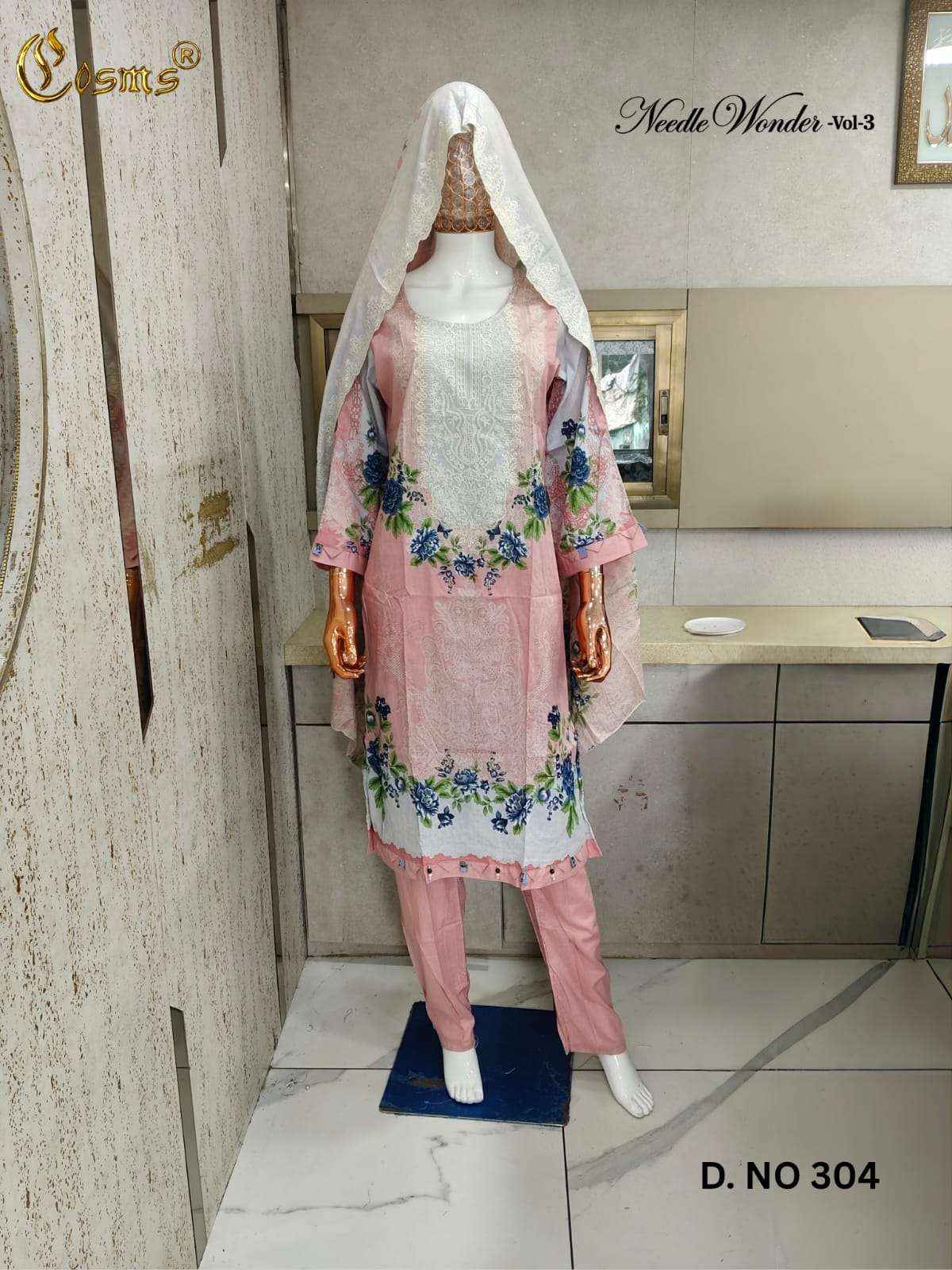 Cosmos Needle Wonder Vol 3 Pakistani Cotton Readymade Suits 8pcs Catalogue