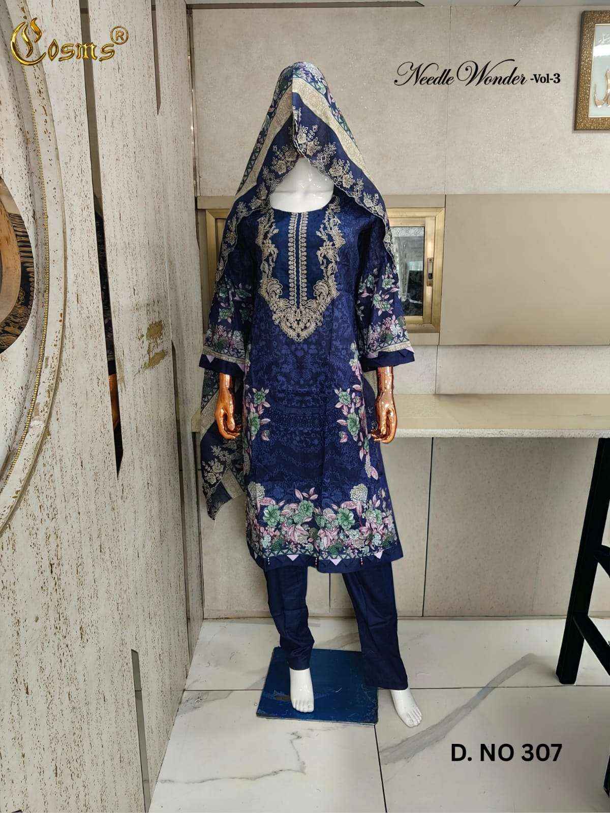 Cosmos Needle Wonder Vol 3 Pakistani Cotton Readymade Suits 8pcs Catalogue