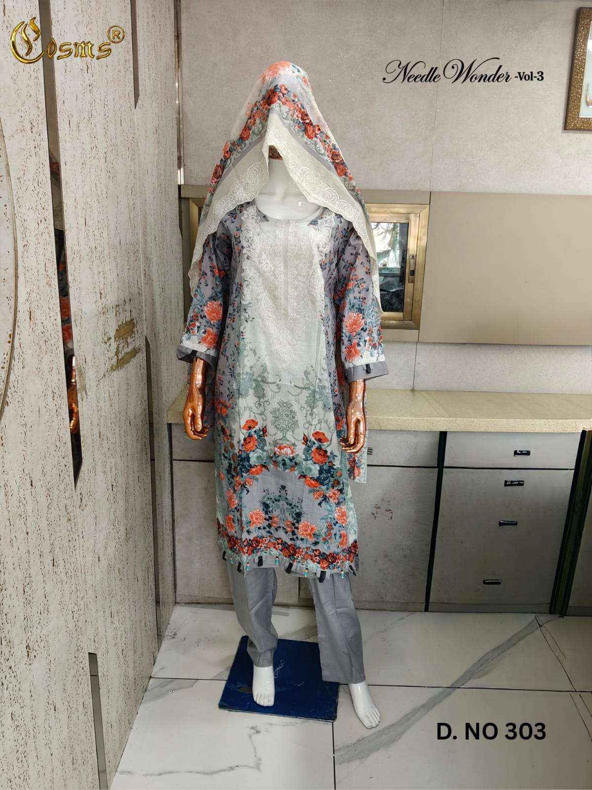 Cosmos Needle Wonder Vol 3 Pakistani Cotton Readymade Suits 8pcs Catalogue