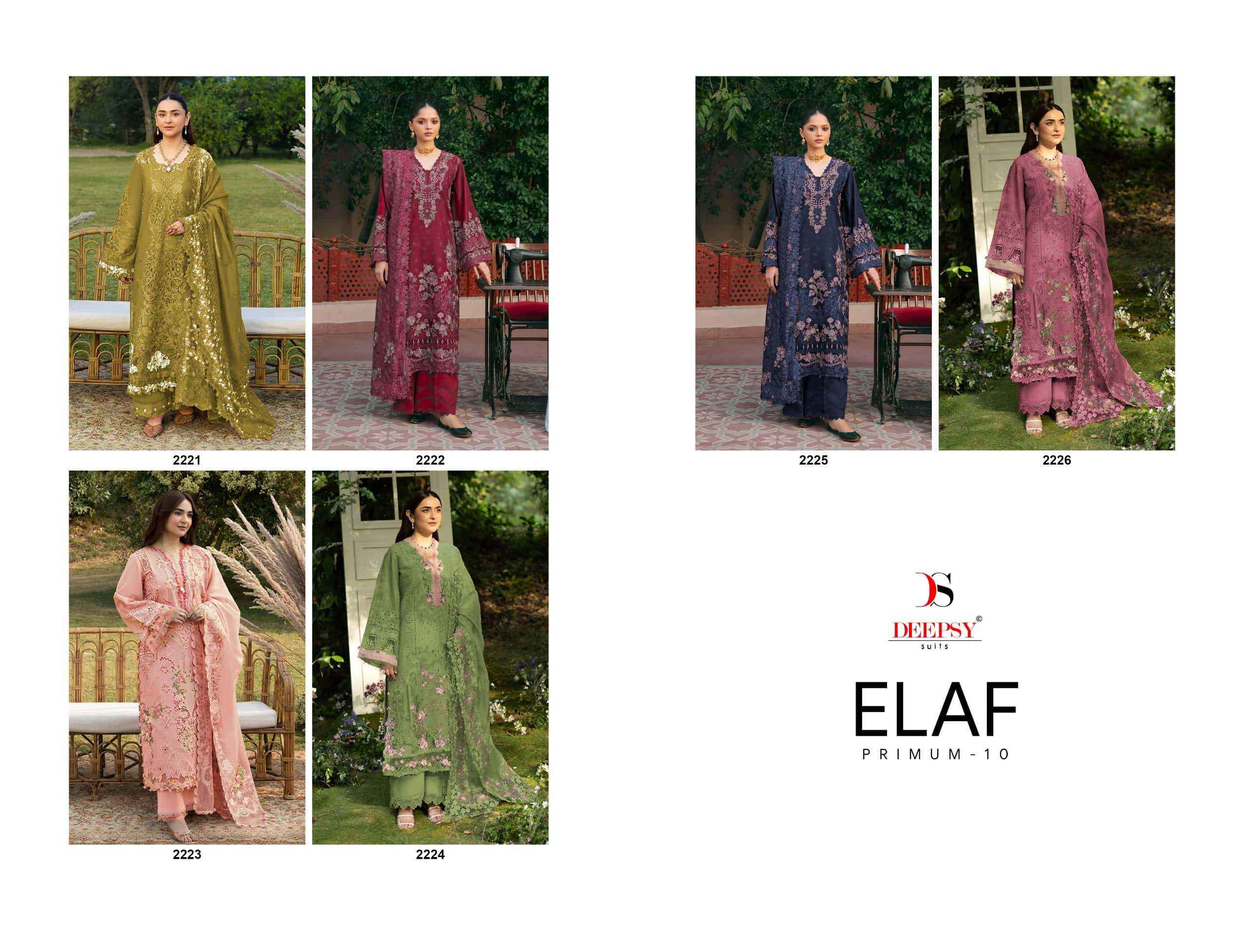 Deepsy Elaf Premium Vol 10 Cotton Pakistani Dress Material 6Pcs Catalogue