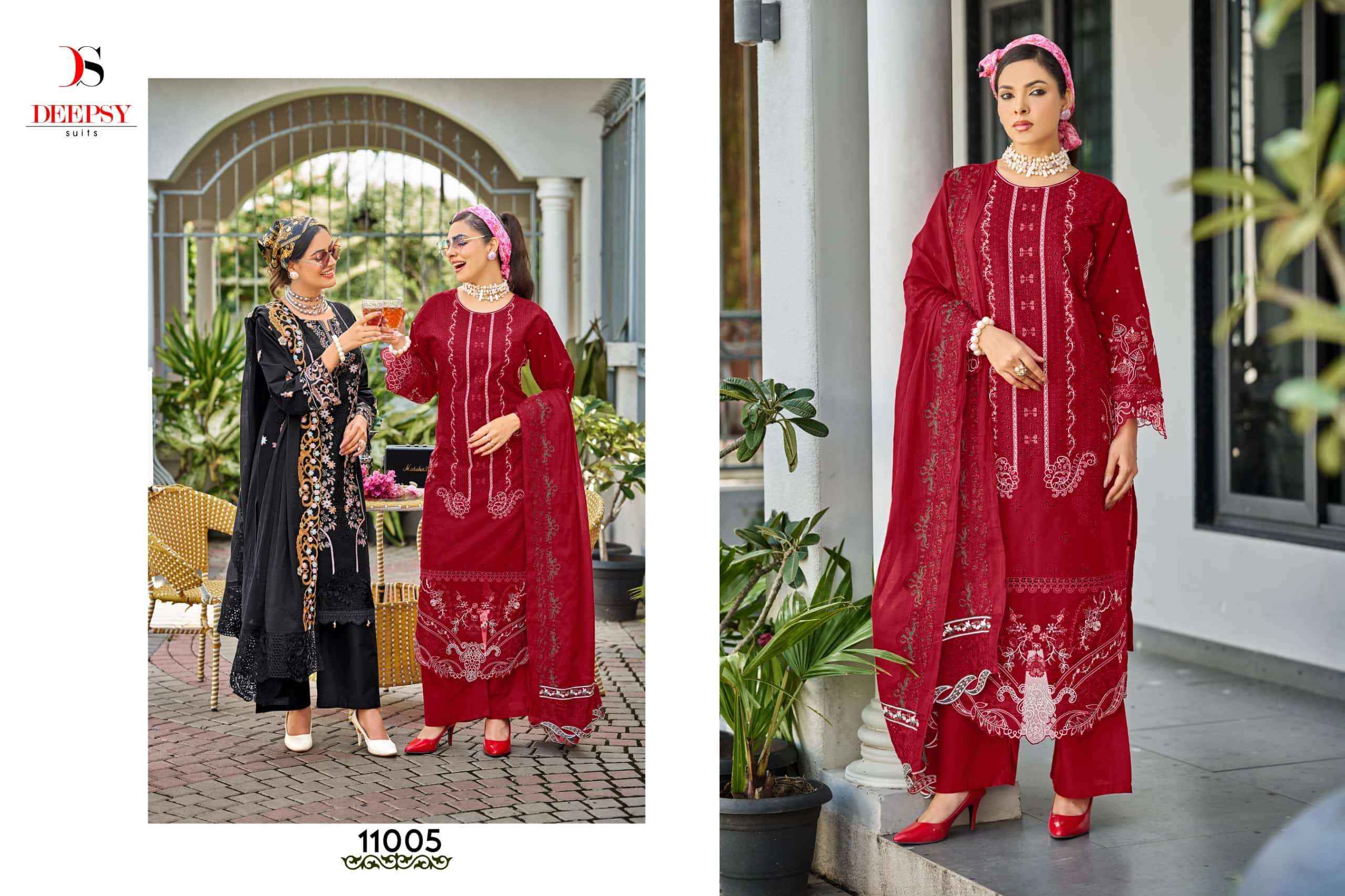 Deepsy Elaf Premium Vol 11 Cotton Pakistani Dress Material 6 Pcs Catalog