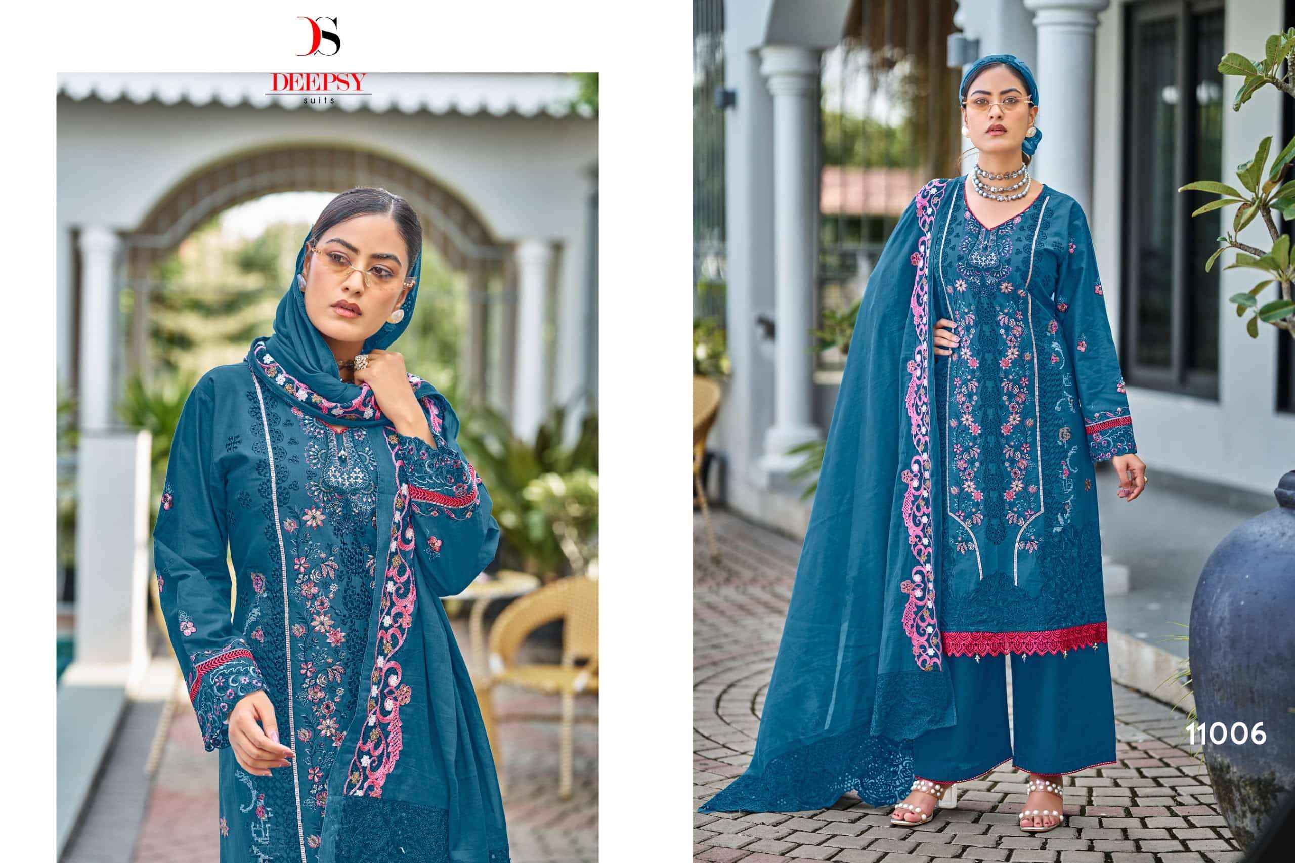 Deepsy Elaf Premium Vol 11 Cotton Pakistani Dress Material 6 Pcs Catalog