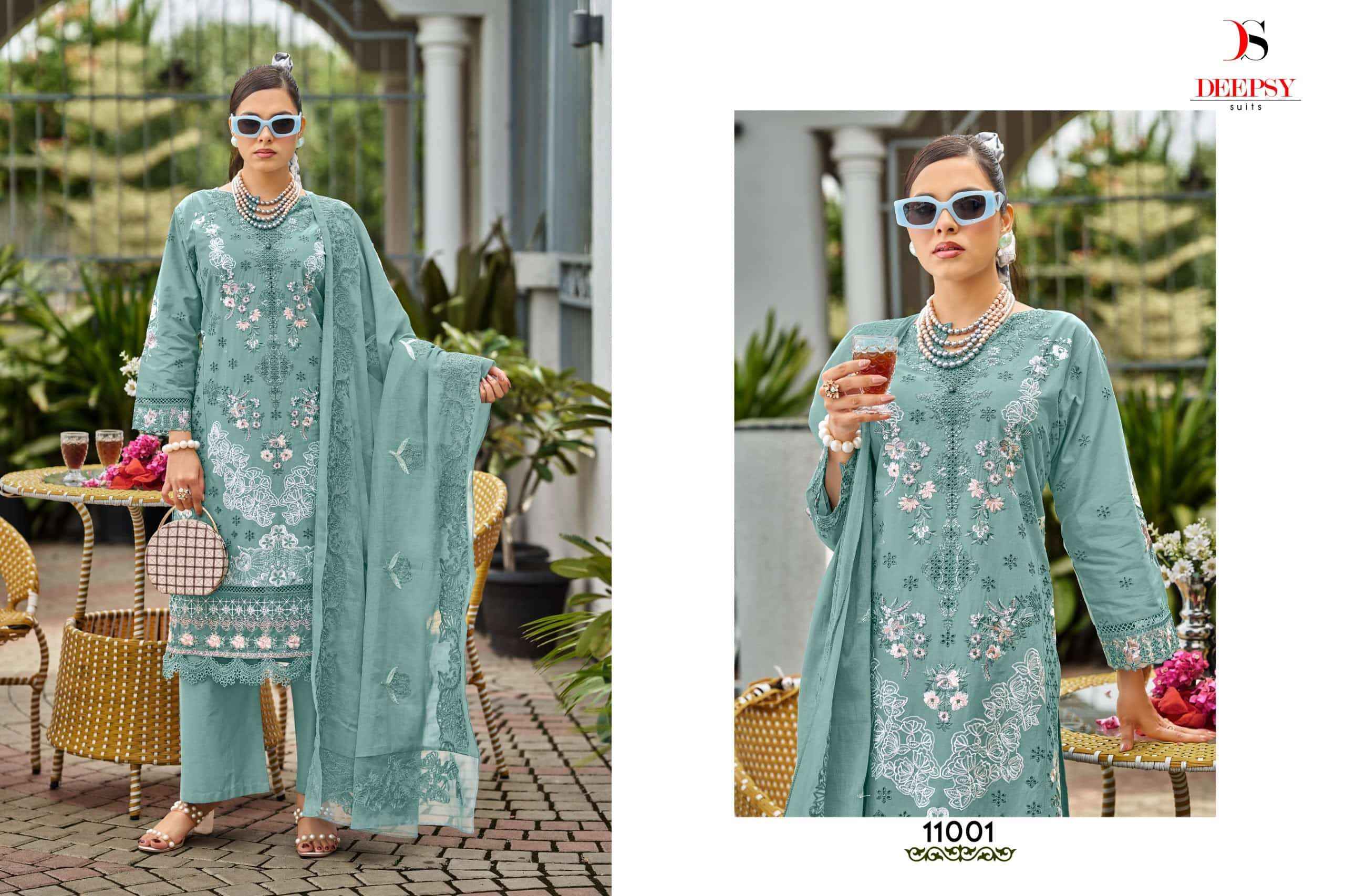 Deepsy Elaf Premium Vol 11 Cotton Pakistani Dress Material 6 Pcs Catalog