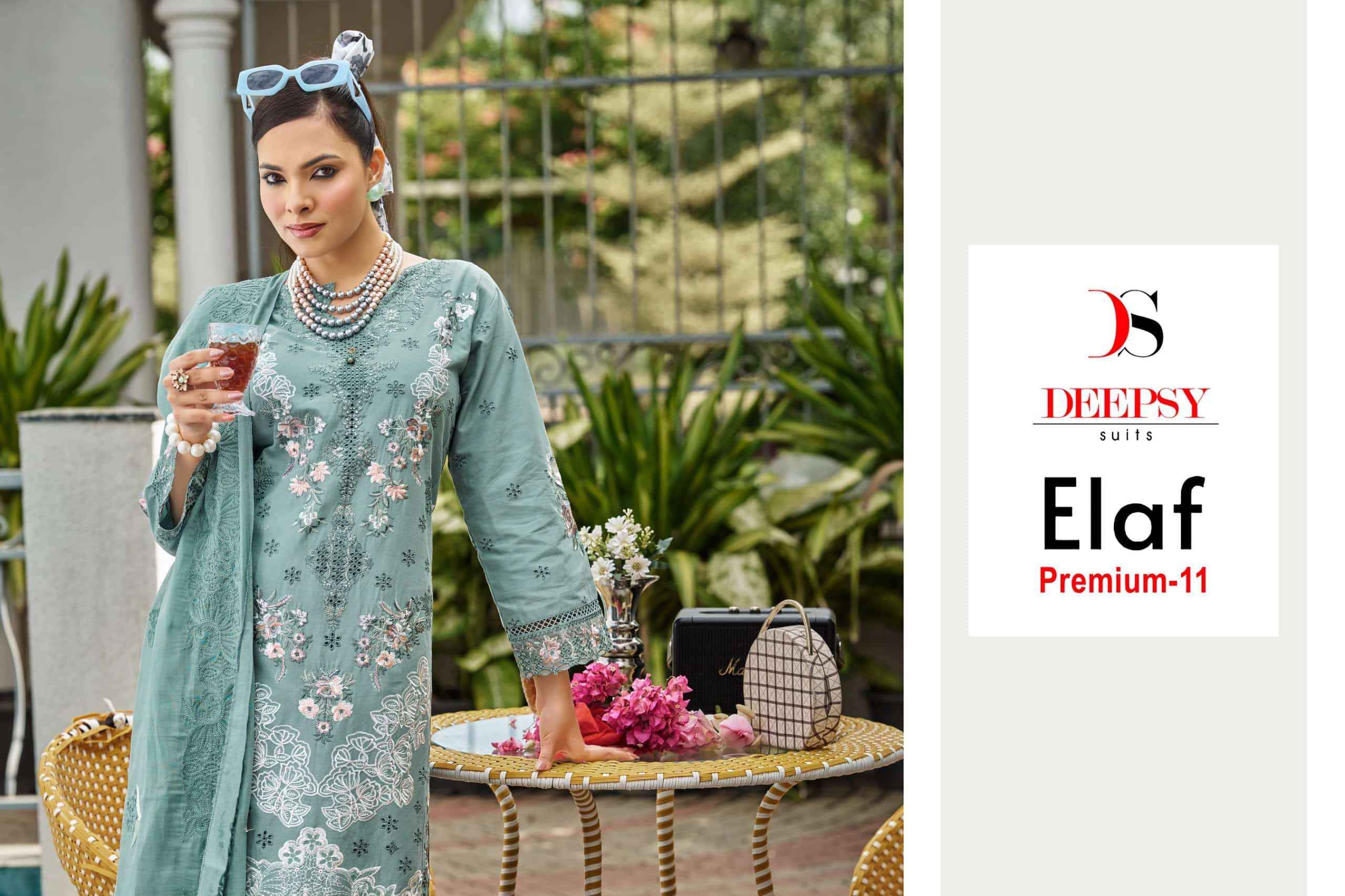Deepsy Elaf Premium Vol 11 Cotton Pakistani Dress Material 6 Pcs Catalog